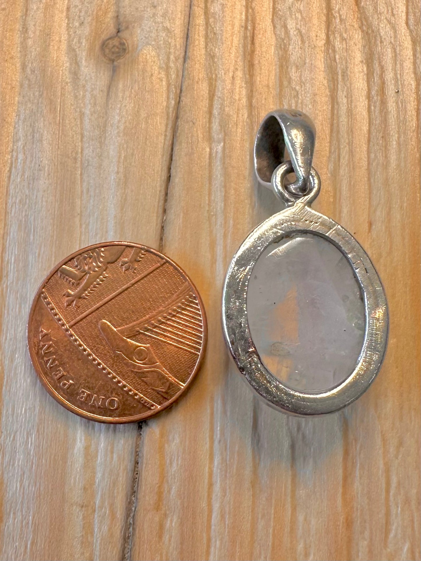 Vintage Moonstone Oval 925 Silver Pendant