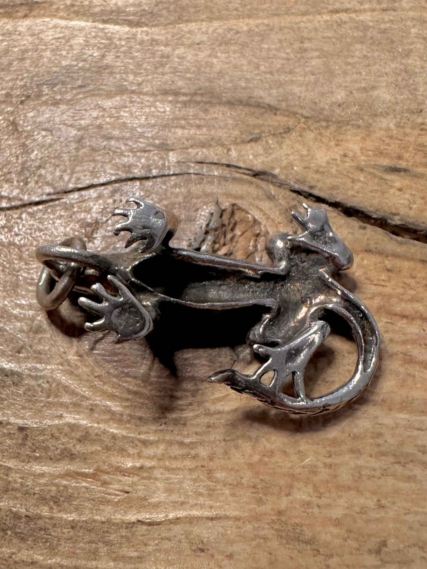 Vintage Salamander Lizard 925 Silver Pendant