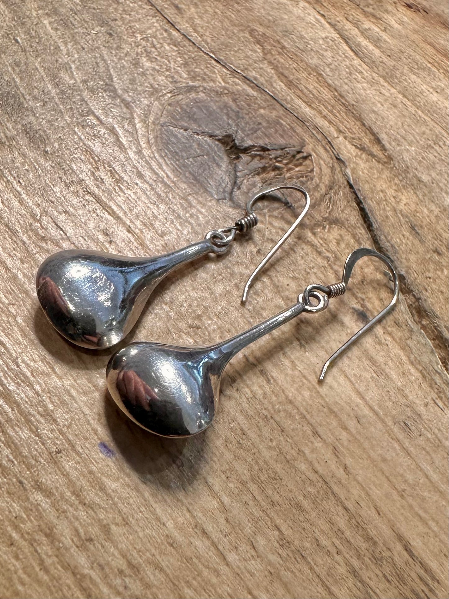 Vintage Tear Drop 925 Silver Earrings