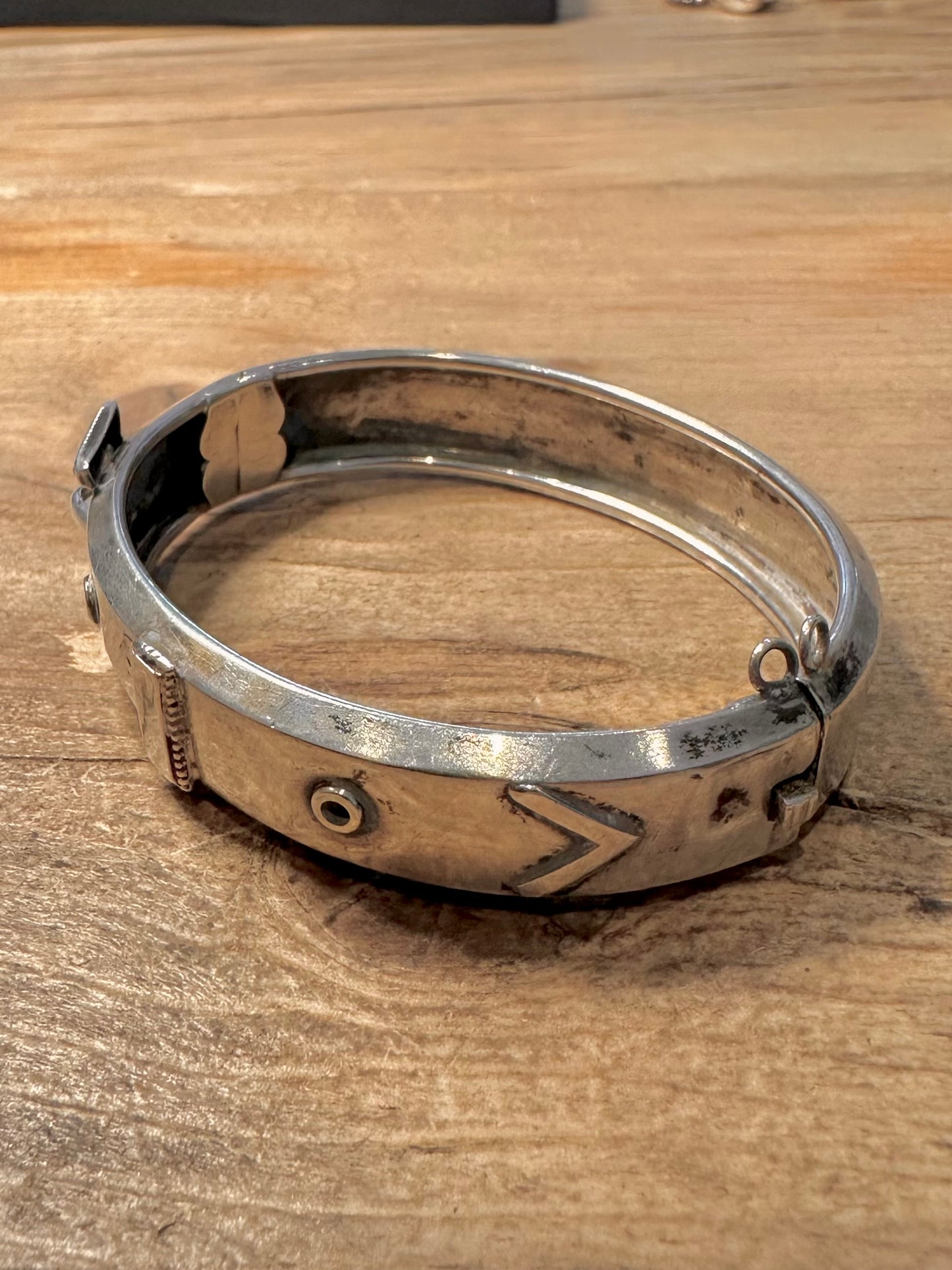 Vintage Buckle 925 Silver Bangle