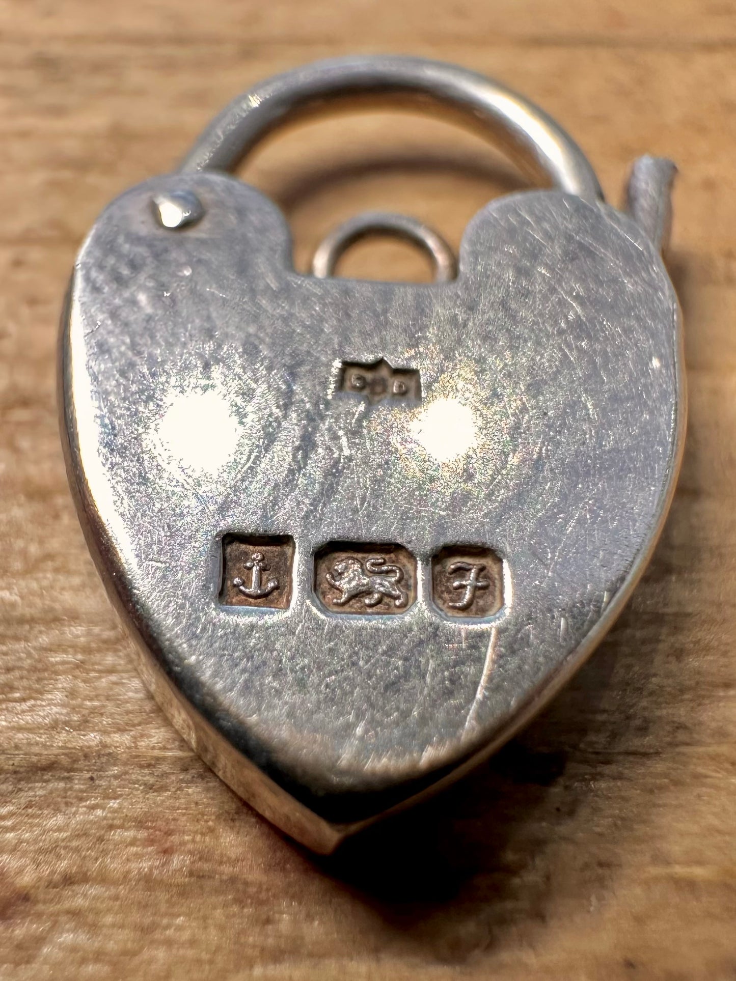 Vintage 1980 Heart Padlock 925 Silver Pendant
