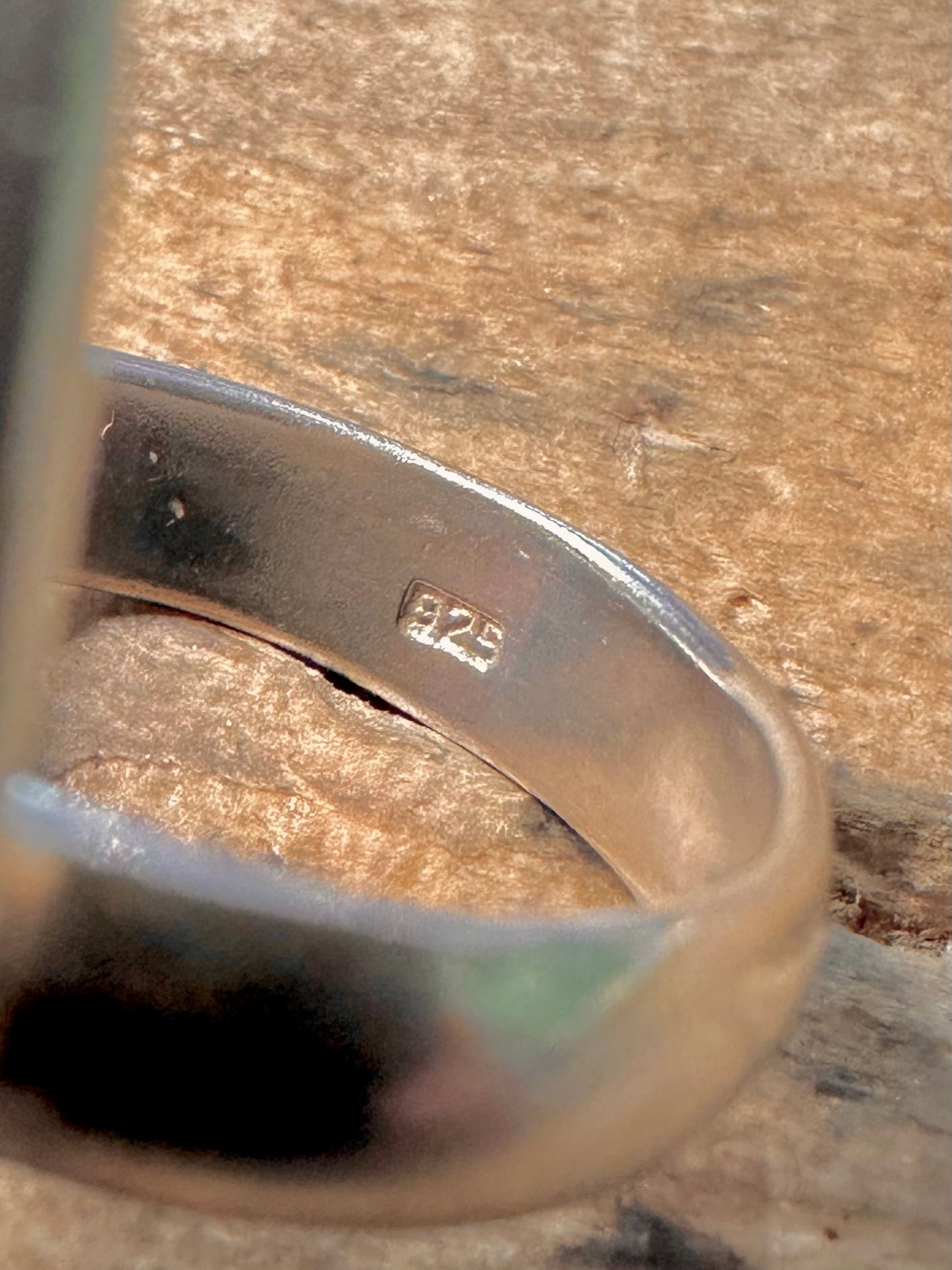 Abstract Long 925 Silver Size O1/2 Ring
