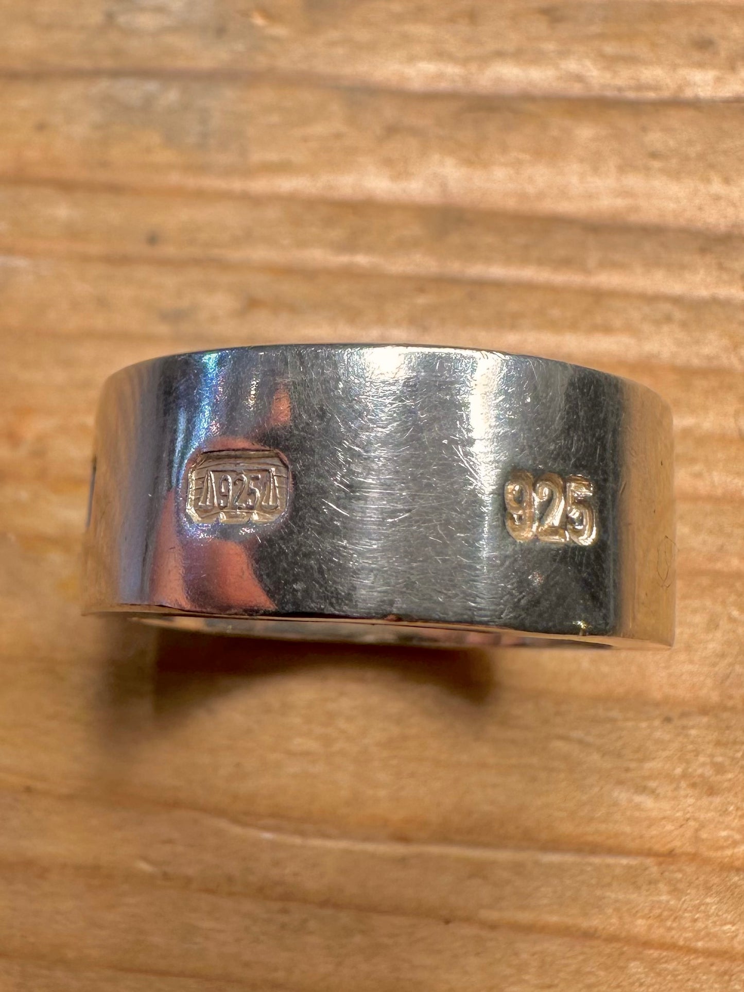 Modern 2000 Chunky Hallmarked Band 925 Sterling Silver Size P1/2 Ring