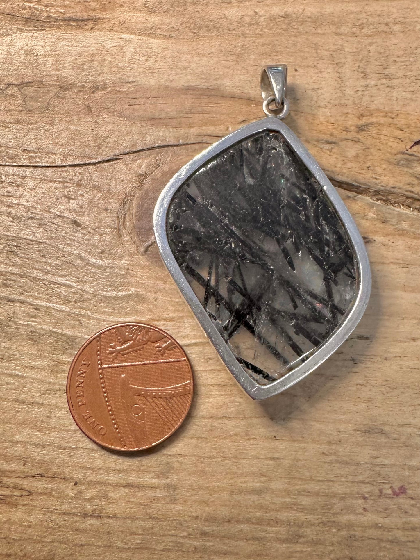 Vintage Rutilated Quarts 925 Silver Pendant