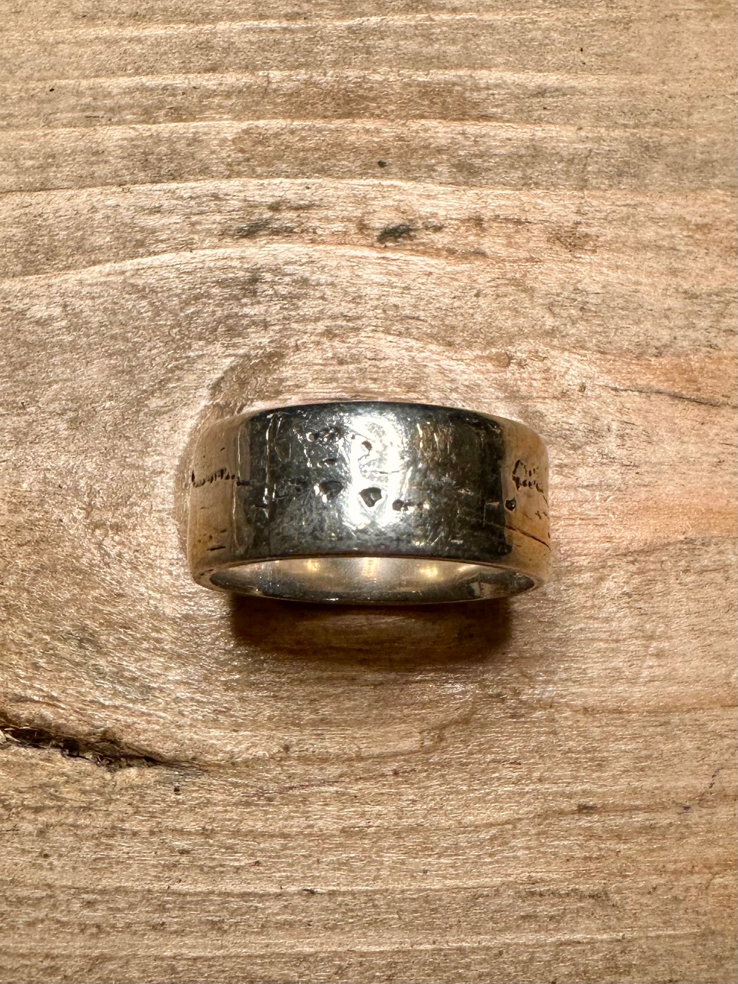 Abstract Textured Band 925 Silver Size S1/2 Ring