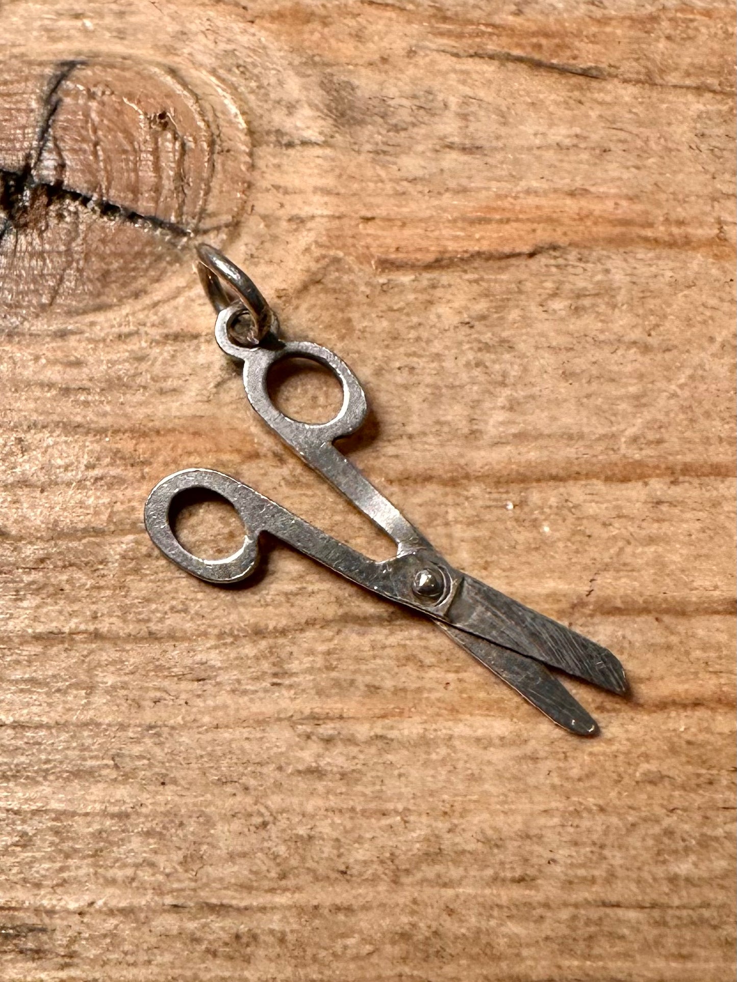 Vintage Articulated Scissors 925 Silver Pendant