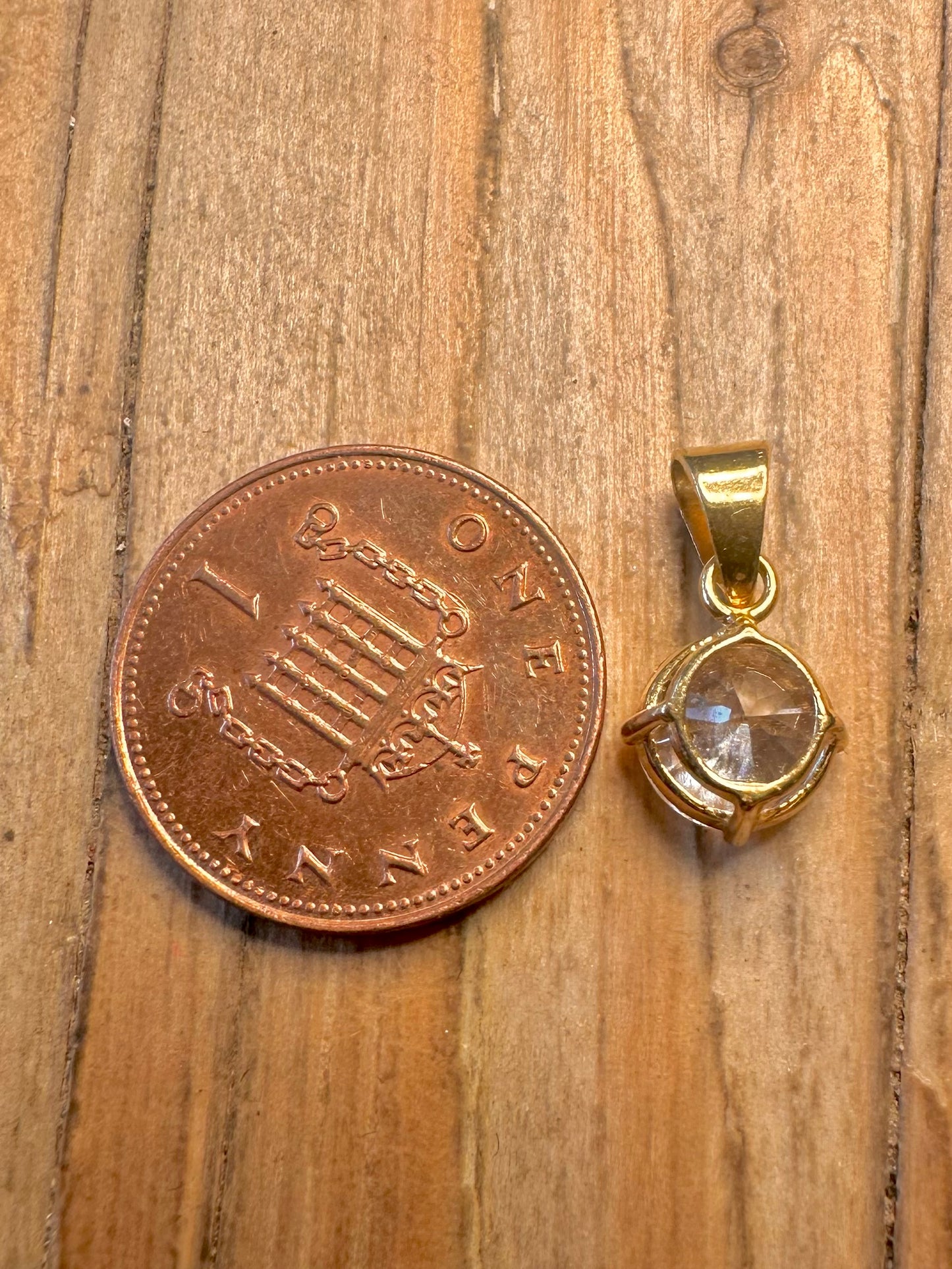 Modern White CZ Gold on 925 Sterling Silver Pendant