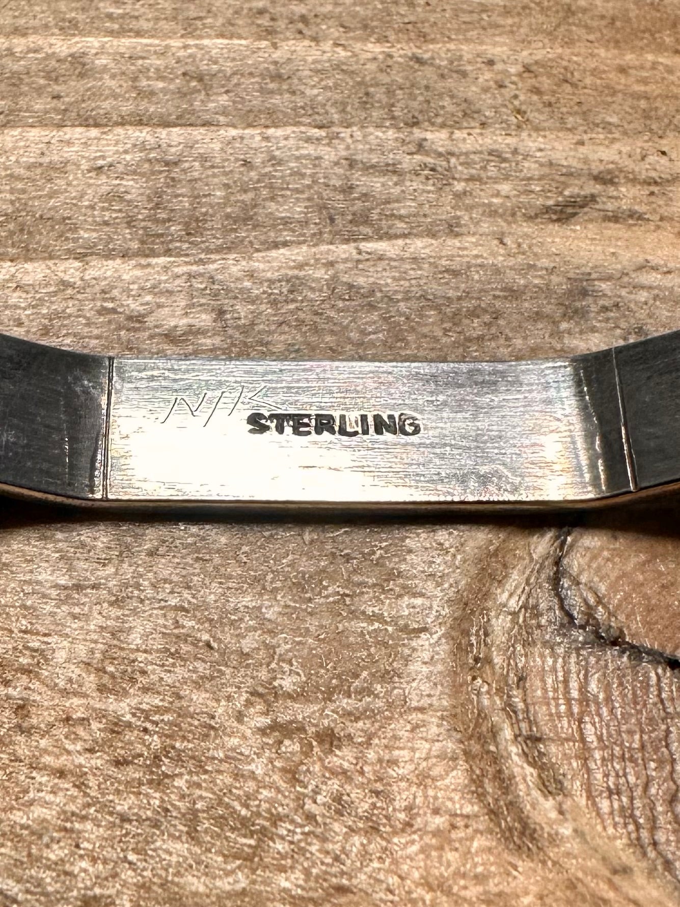 Vintage Textured 12 Sided 925 Silver Full Bangle