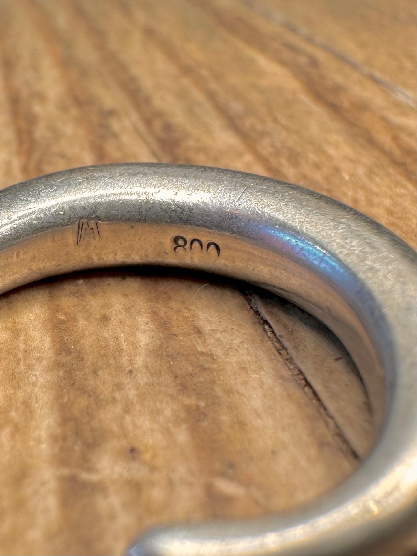 Ring im modernistischen, abgerundeten Design, 800er Silber, Größe N