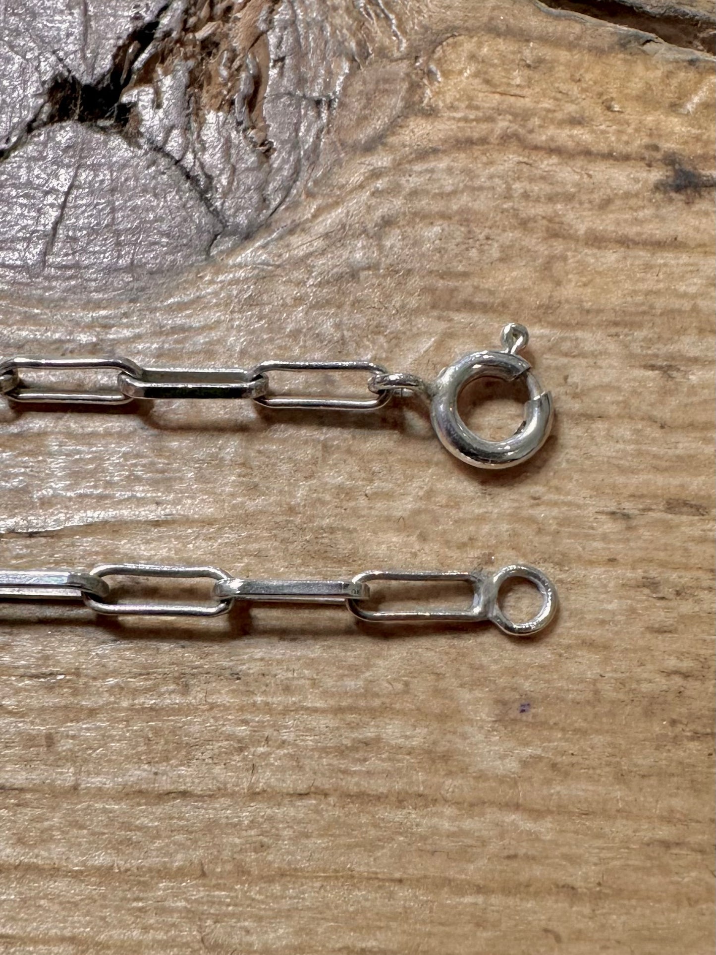 Abstract Bar Link 925 Silver 15.5 inch Necklace