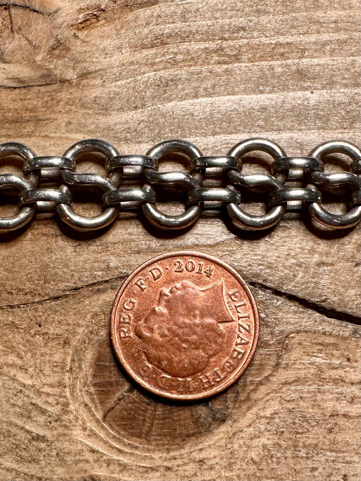 Vintage Infinity Link 925 Silver 7 inch Bracelet