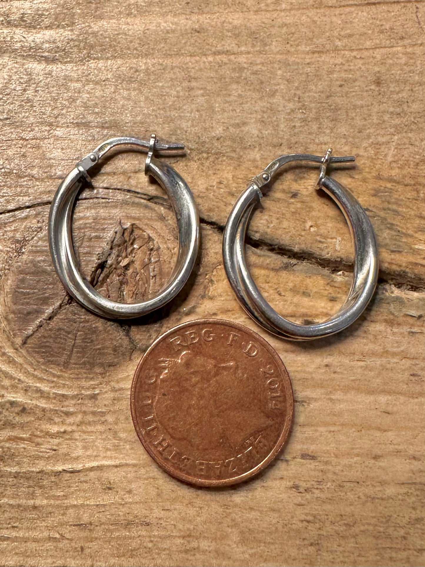Vintage Twisted Hoops 925 Silver Earrings
