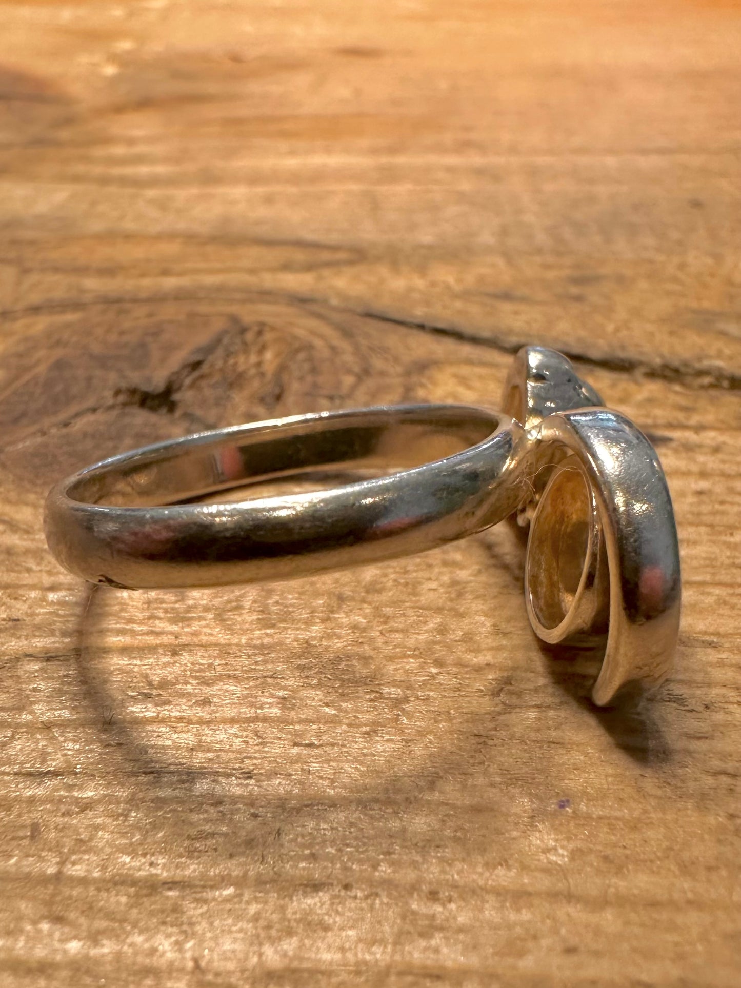 Abstract Swinging Ball 925 Silver Size S Ring