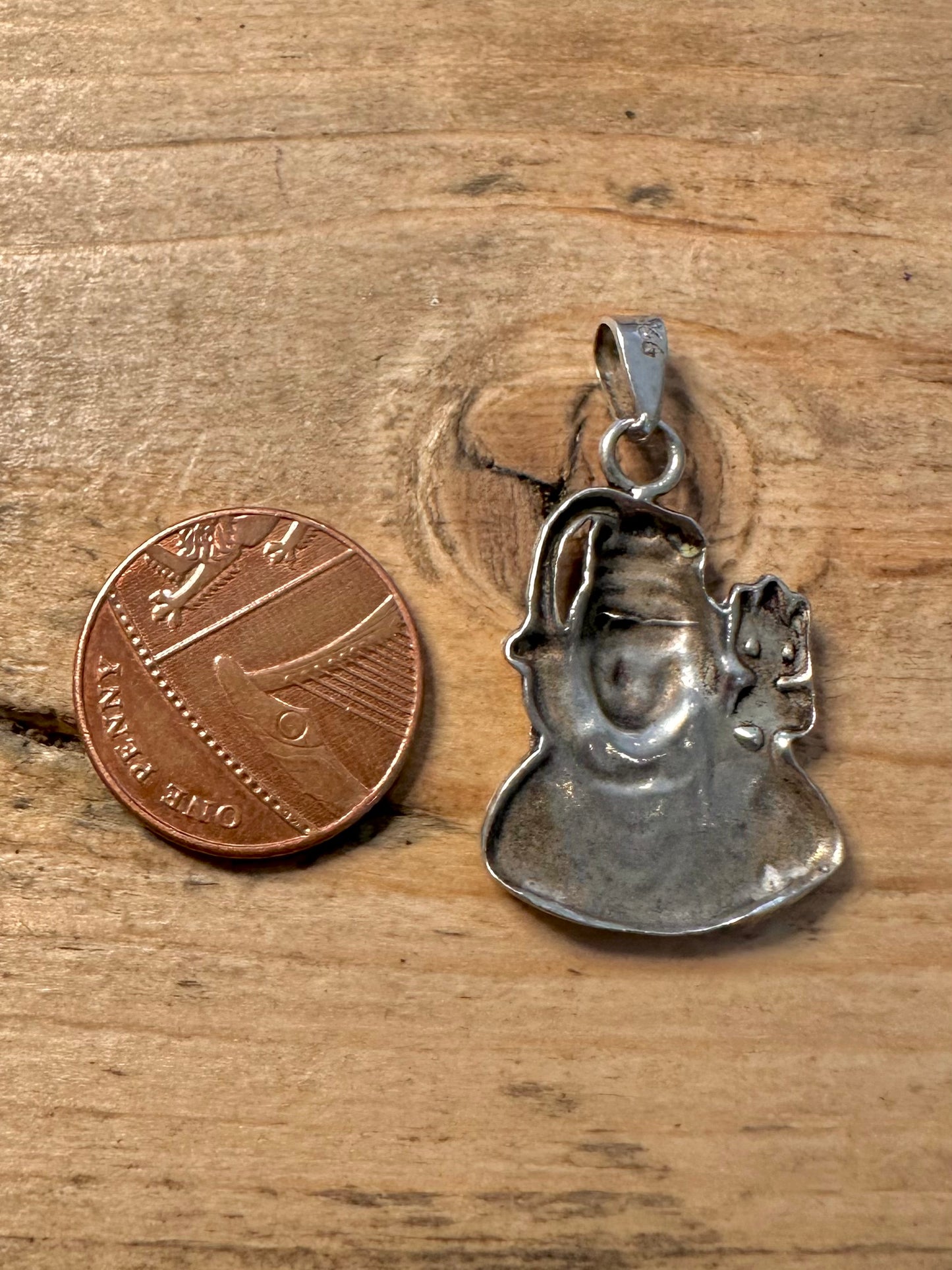 Vintage Shiva Hindu God 925 Silver Pendant