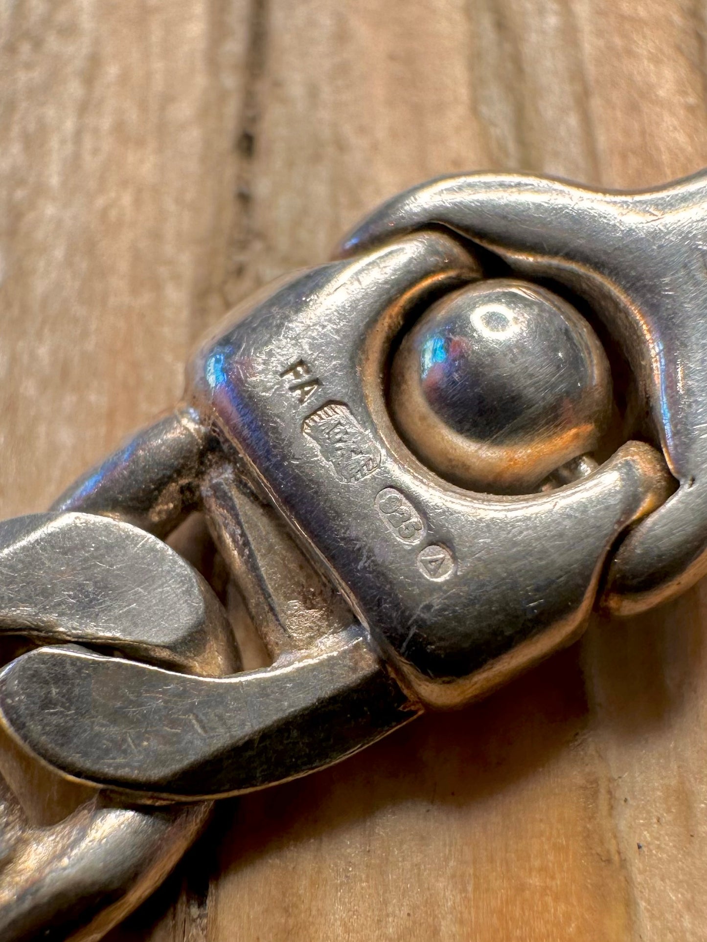 Vintage Unique Marina Ball 925 Sterling Silver 7.5 inch Bracelet