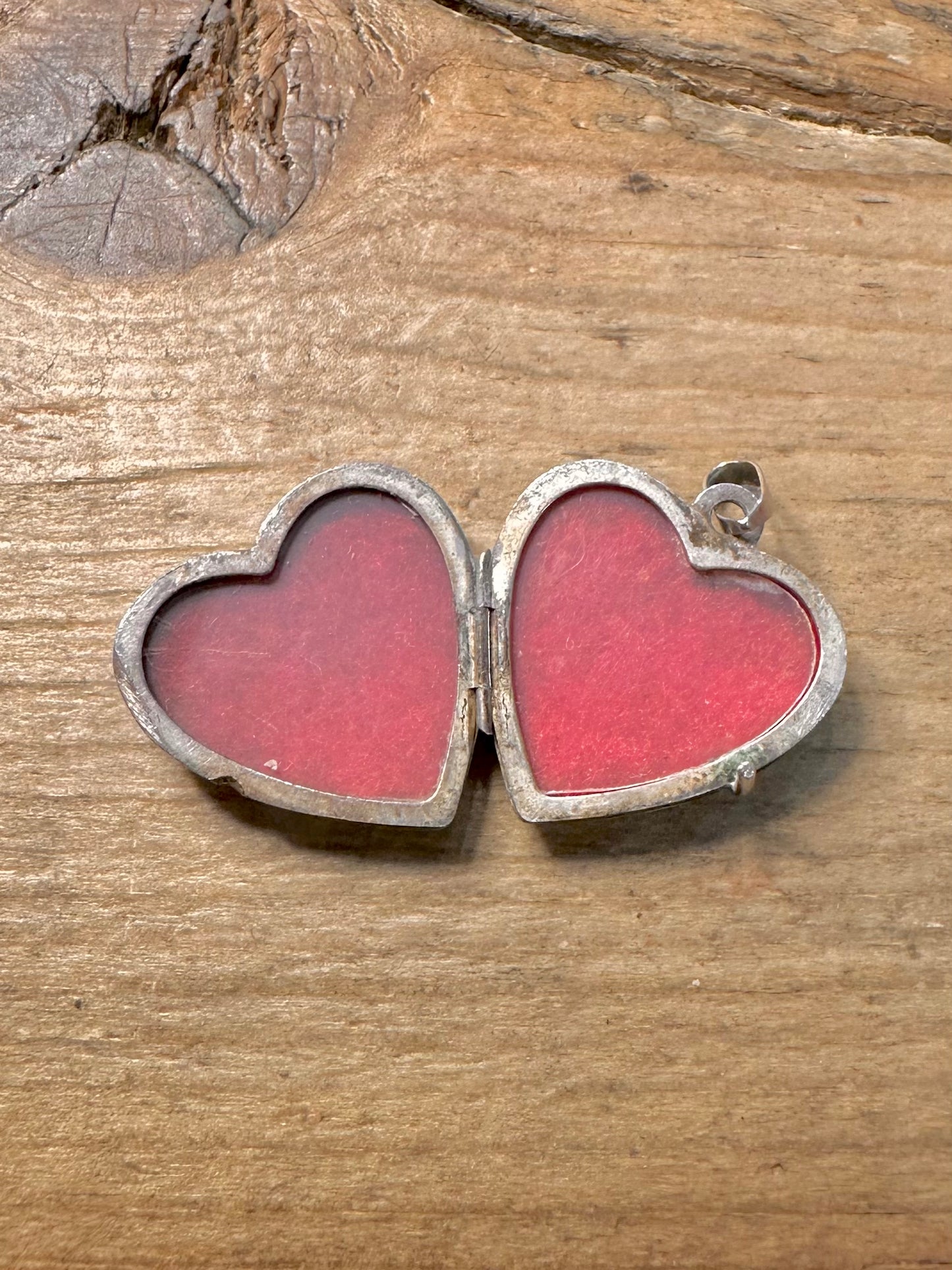 Vintage Textured Heart Locket 925 Silver Pendant