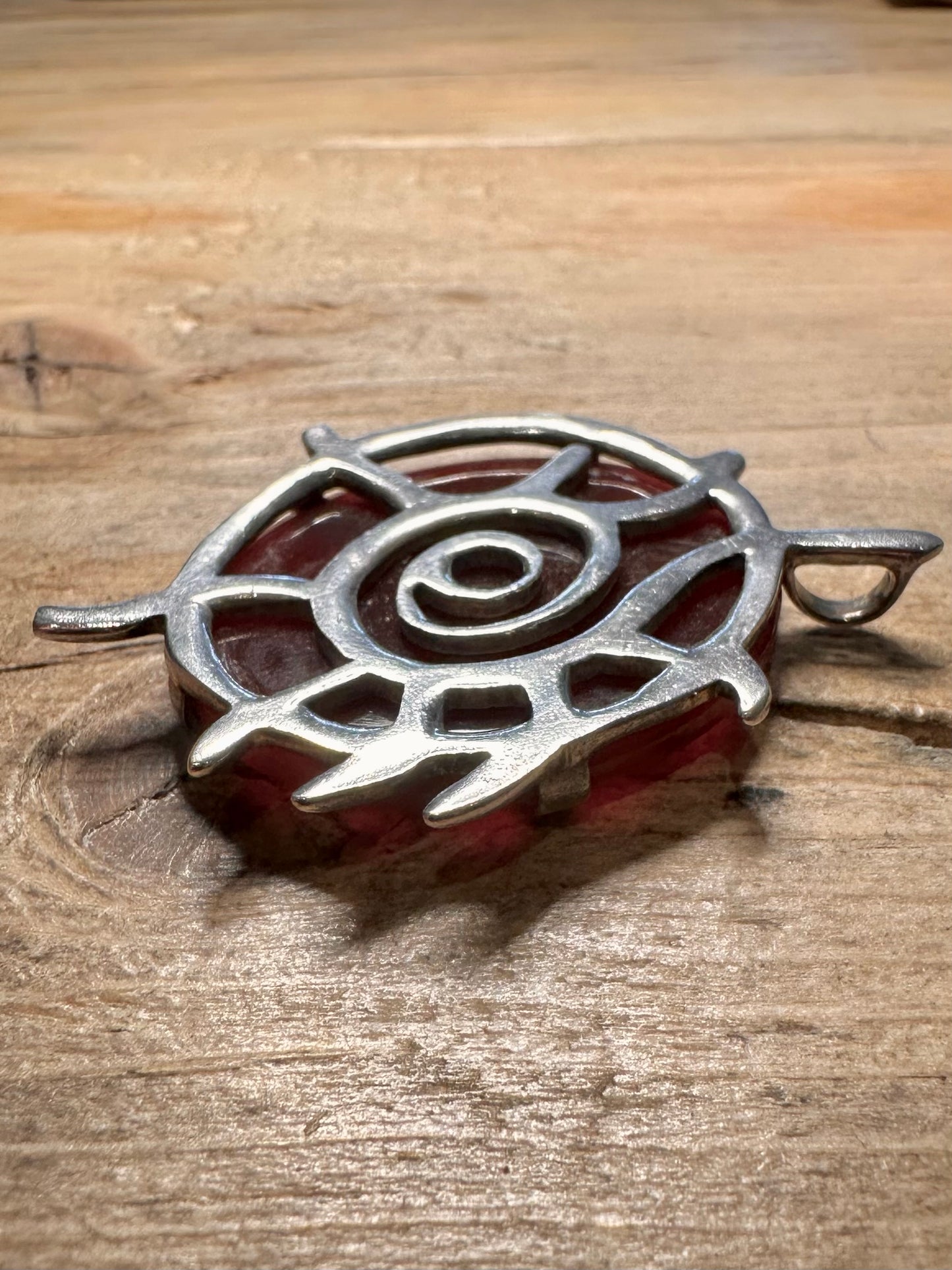 Abstract Swirl Carnelian 925 Silver Pendant