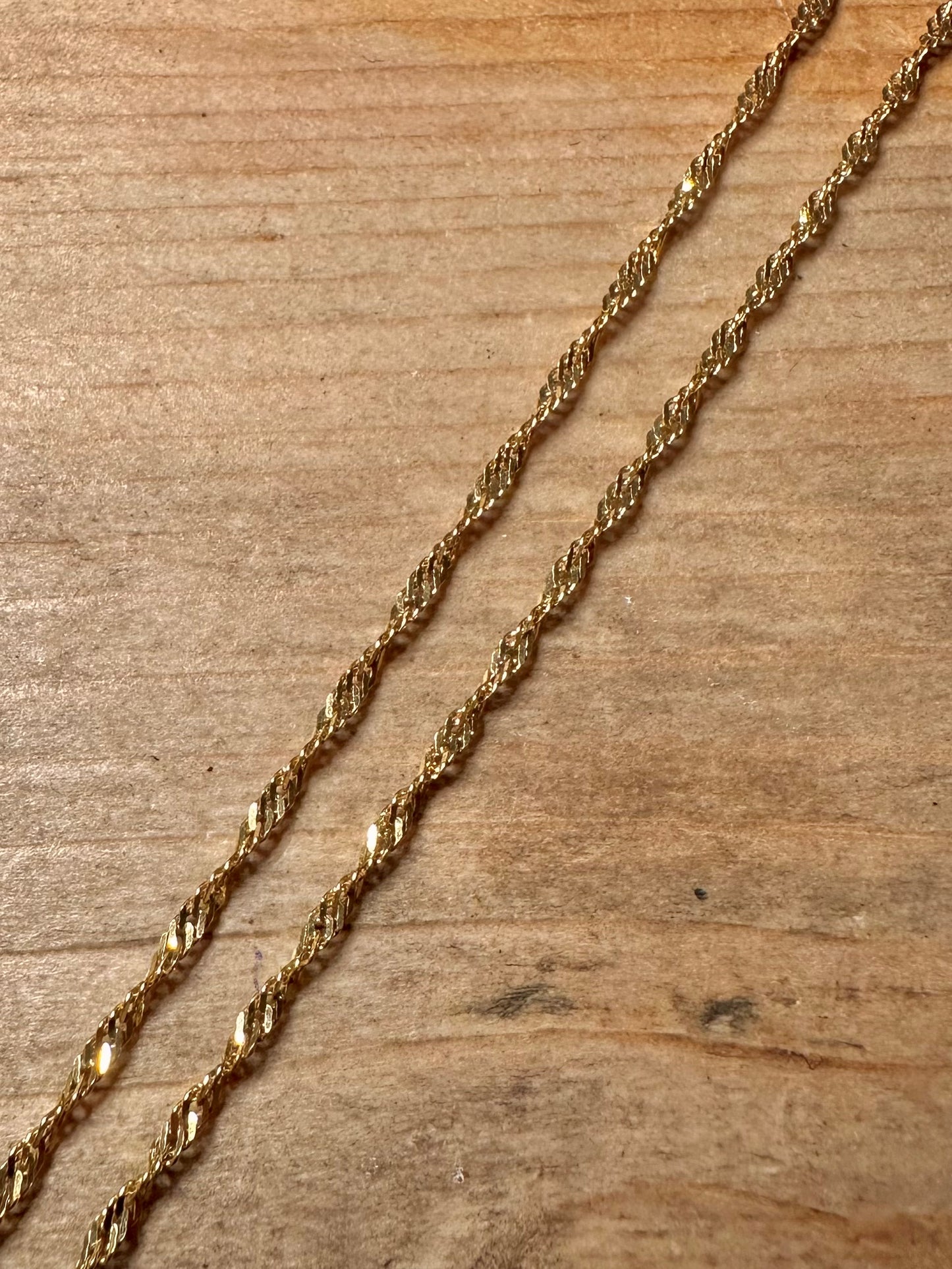Vintage Twisted Chain Italian Gold on 925 Silver 18 inch Necklace