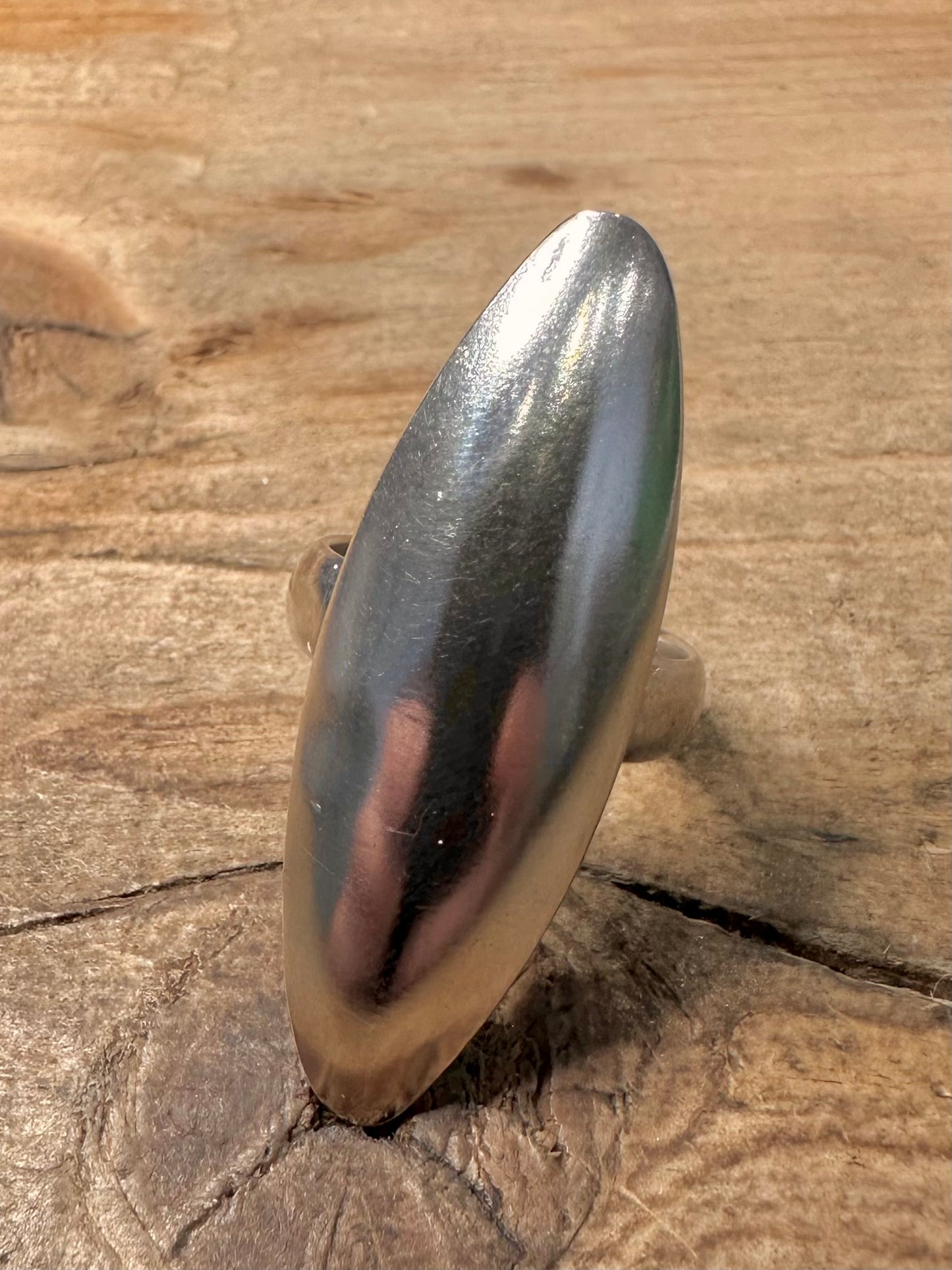 Abstract Long 925 Silver Size O1/2 Ring