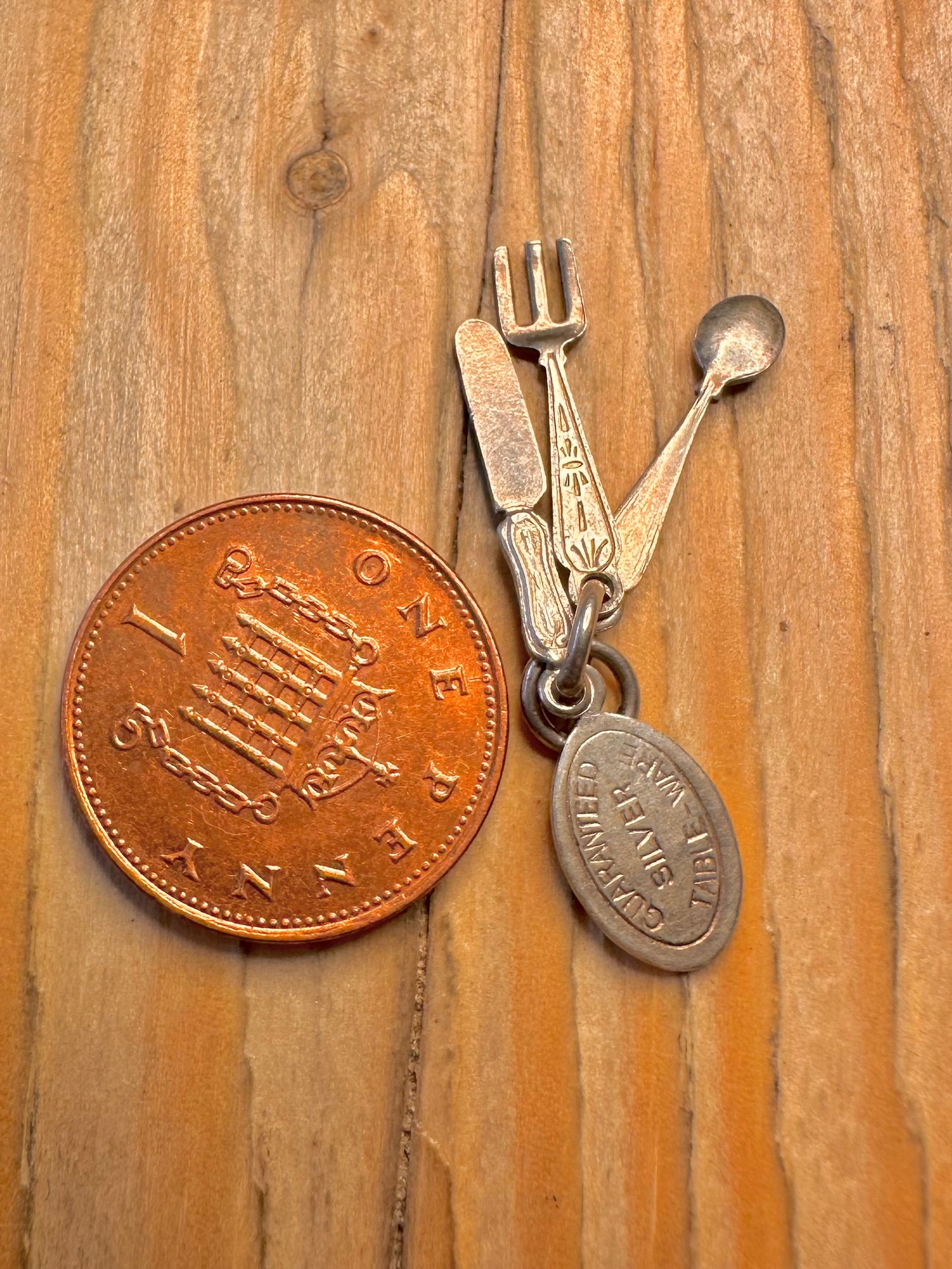 Vintage Cutlery 925 Sterling Silver Charm Pendant
