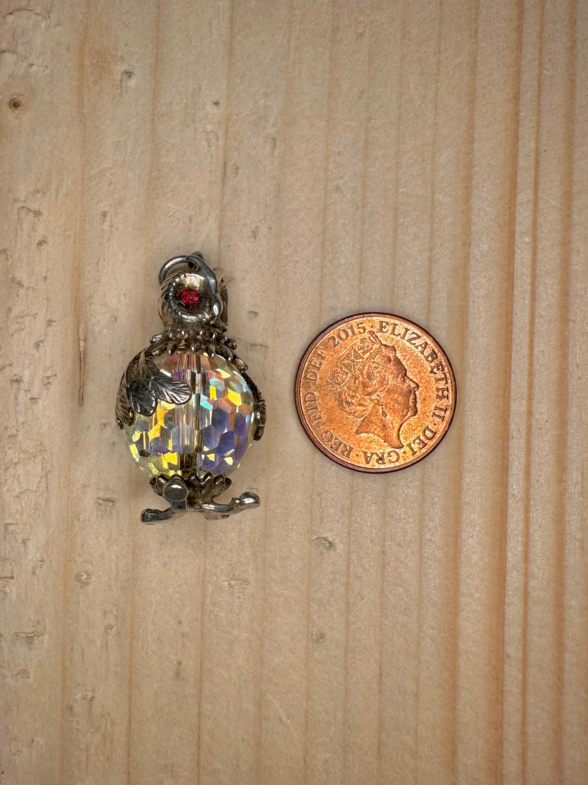 Large Owl Crystal 925 Sterling Silver Charm Pendant