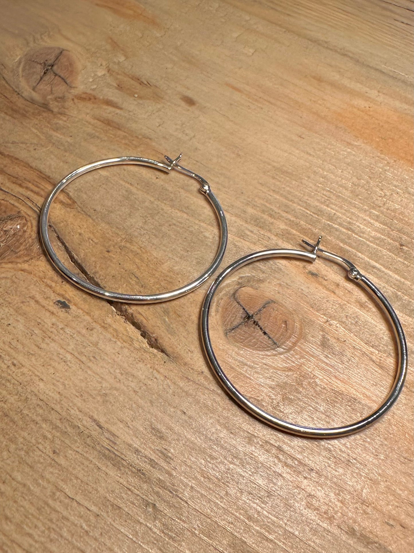 Modern Large Hoops 925 Silver Earrings