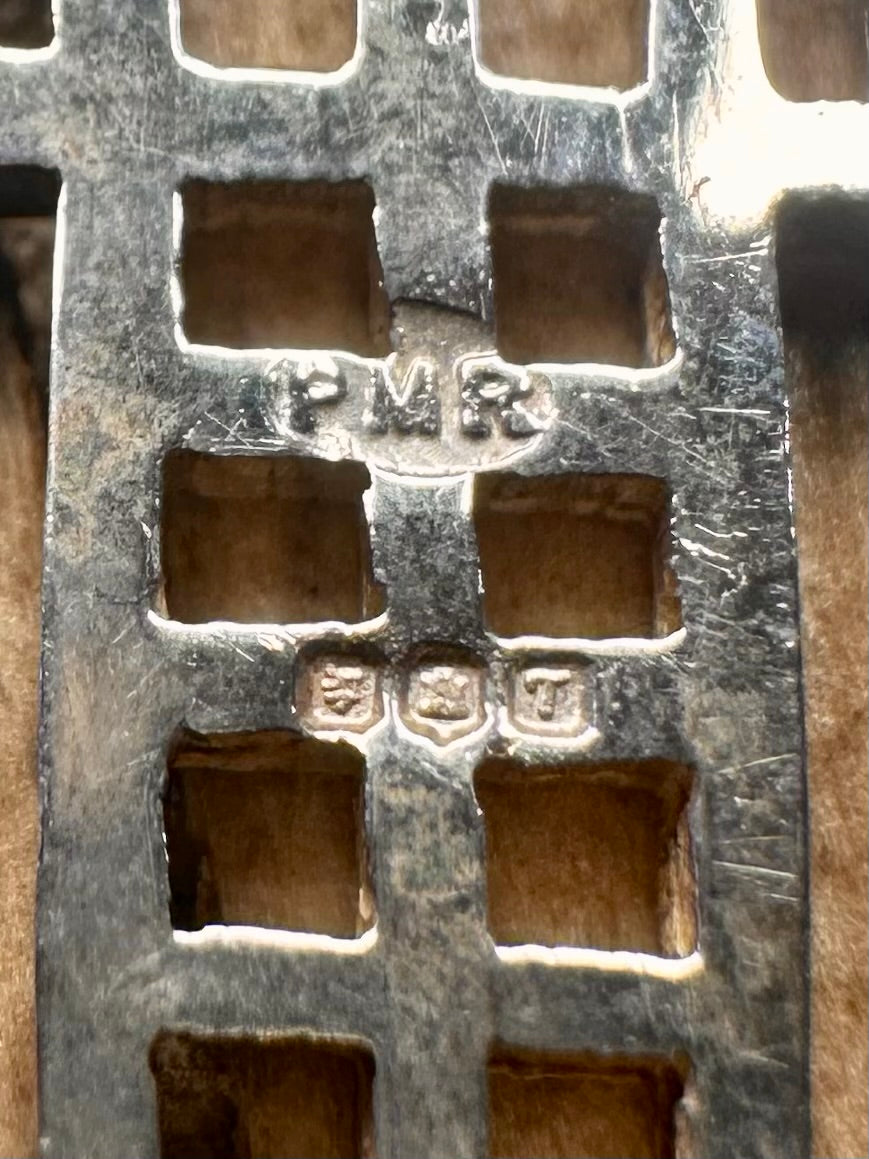 Abstract 1993 Rectangle Dangle 925 Sterling Silver Earrings