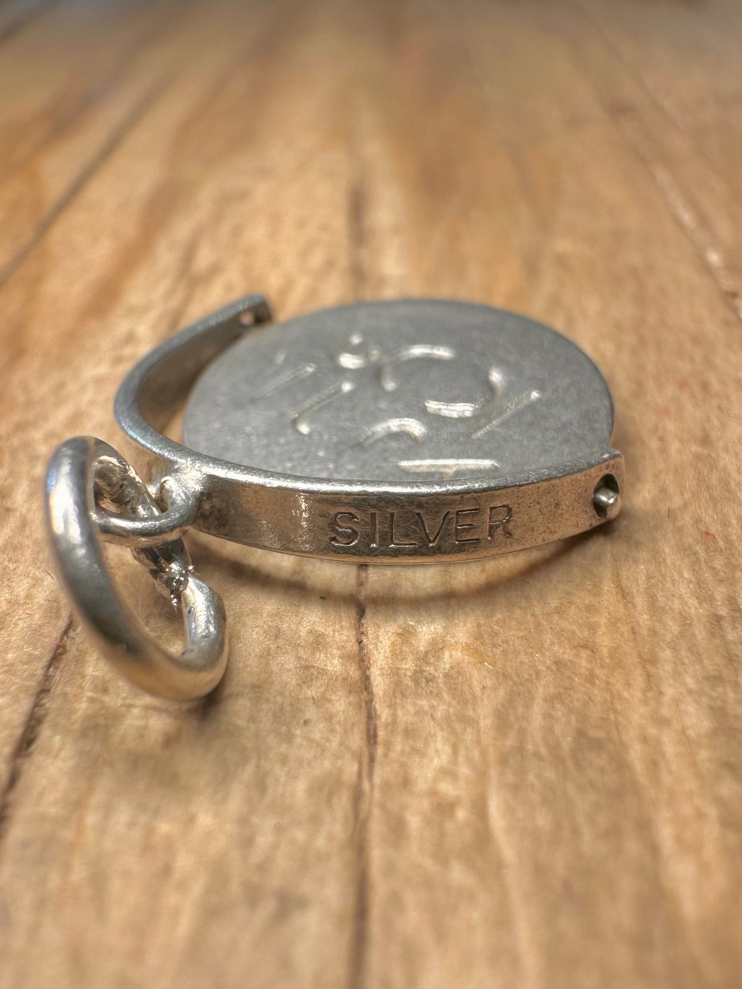 Vintage Good Luck Spinner 925 Sterling Silver Pendant