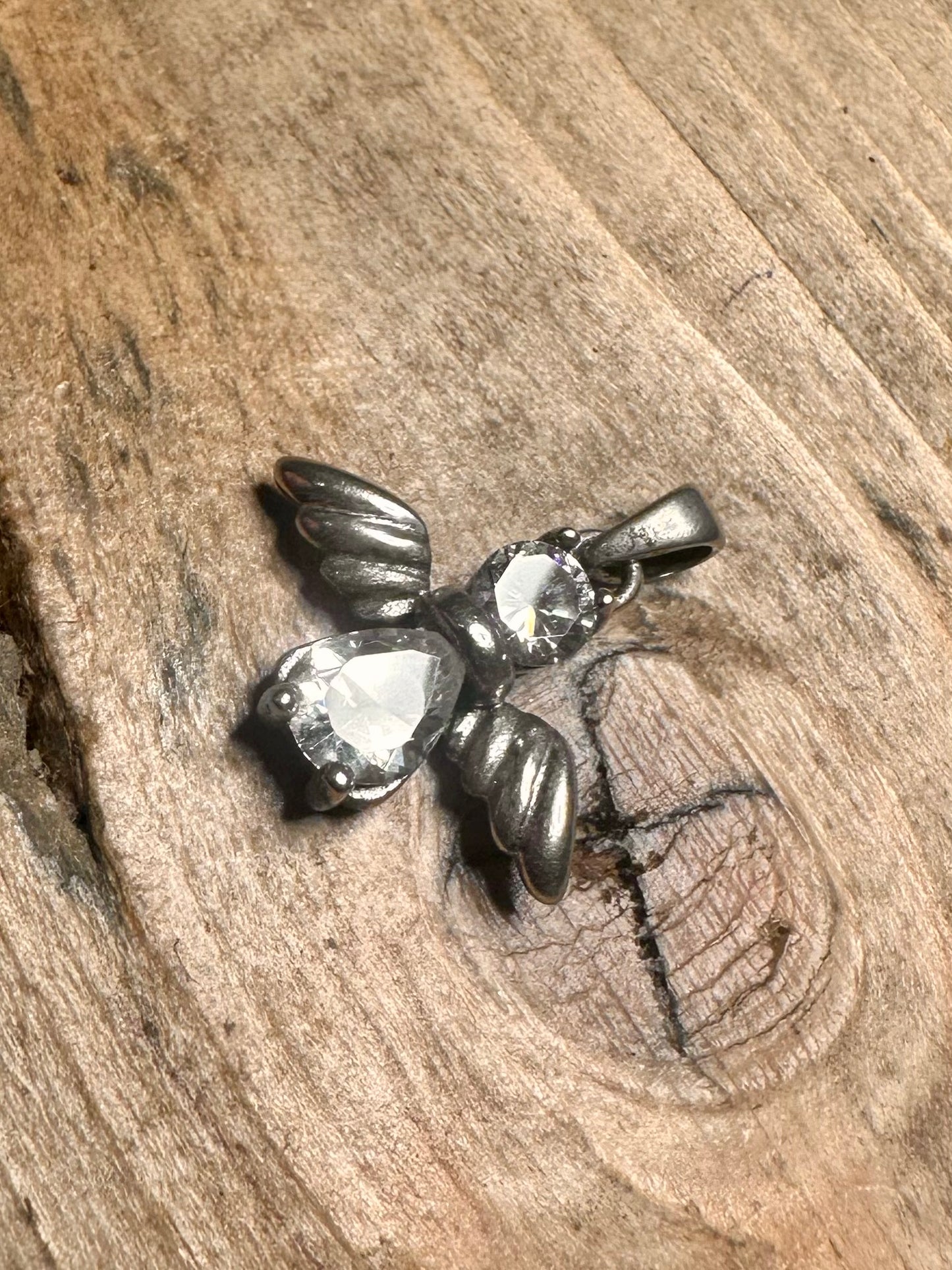 Modern Angel CZ 925 Silver Pendant