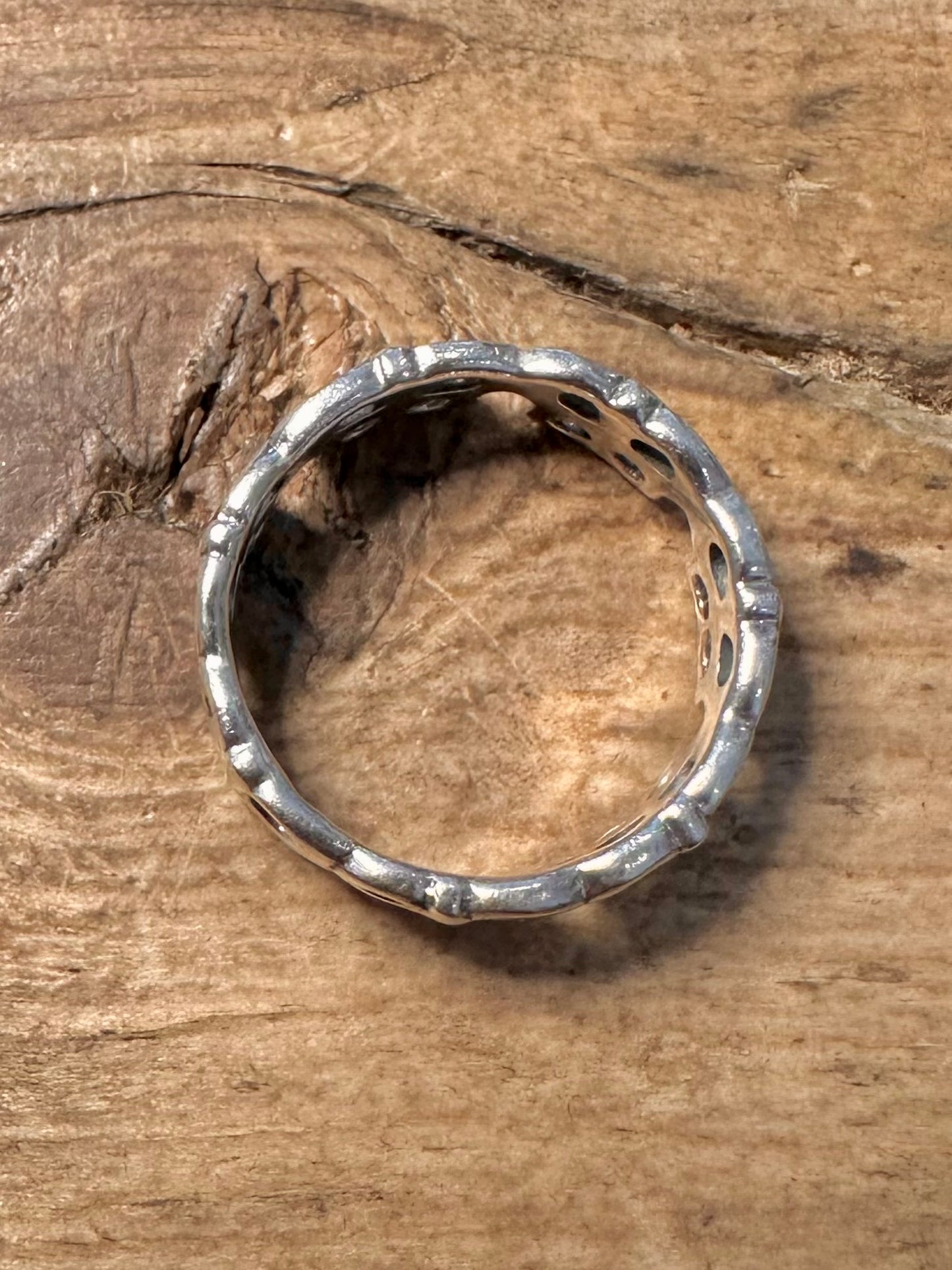 Vintage Butterfly Band 925 Silver Size Q1/2 Ring