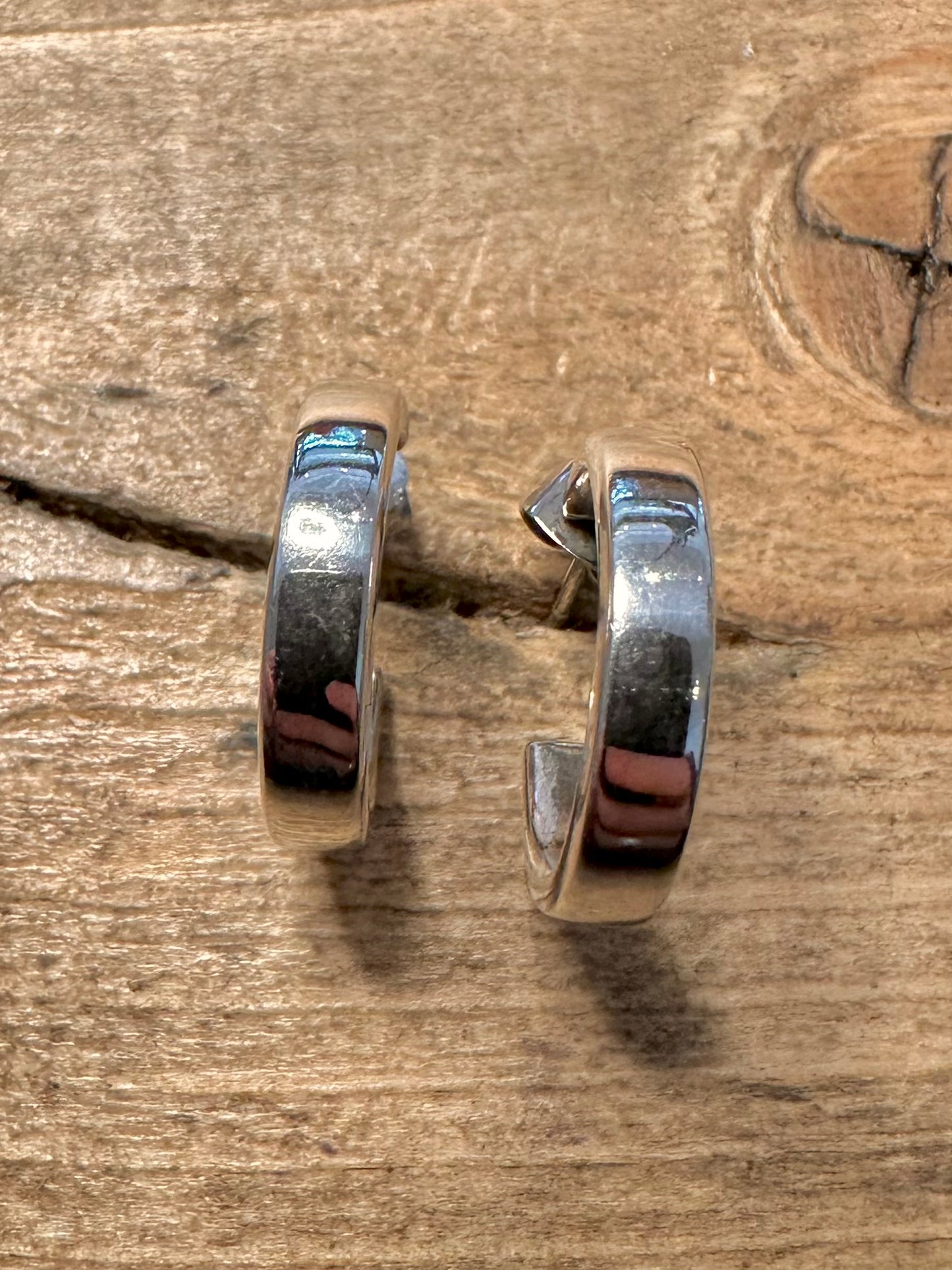 Vintage Half Hoops 925 Silver Earrings