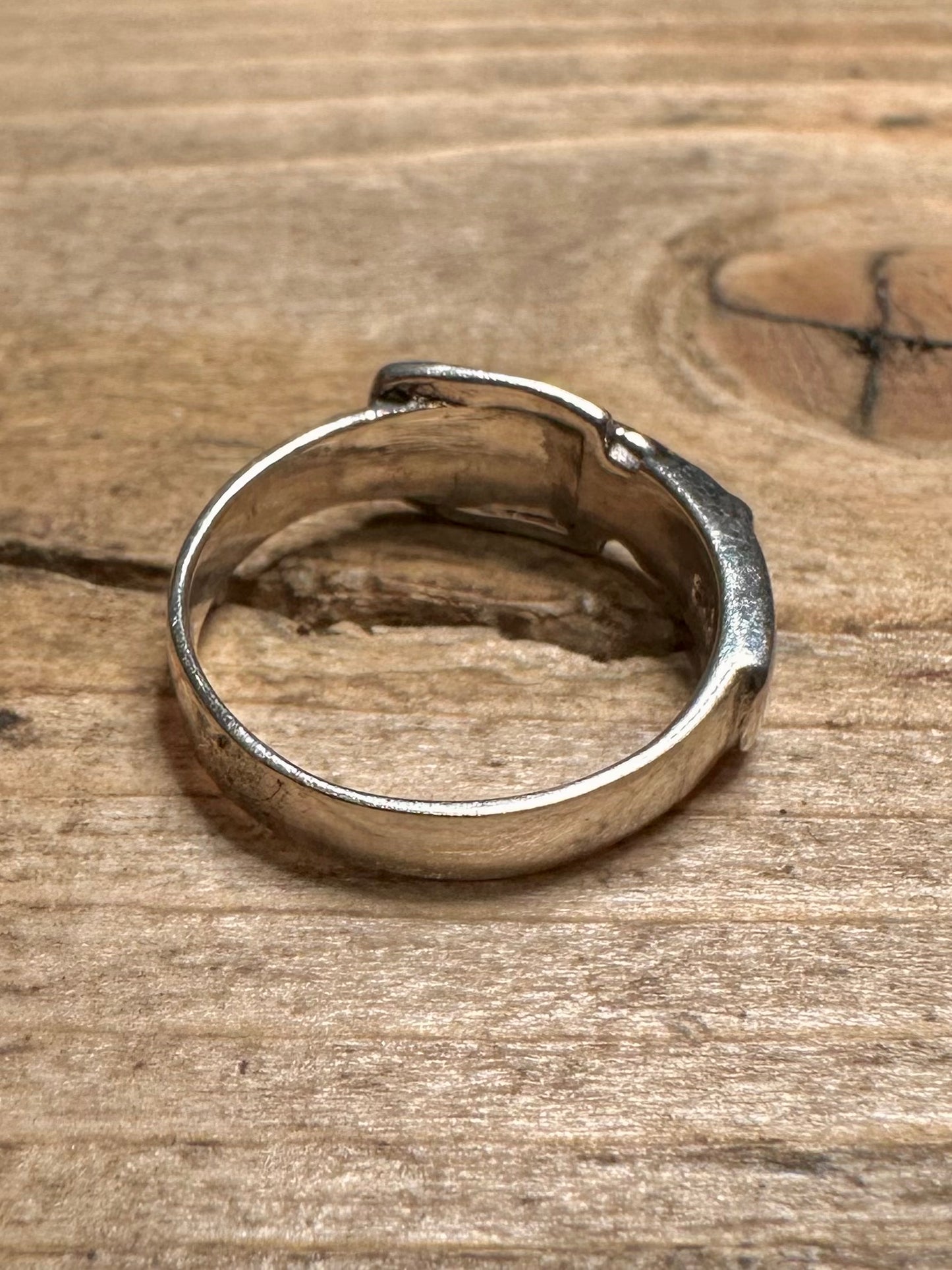 Vintage Buckle 925 Silver Size K Ring