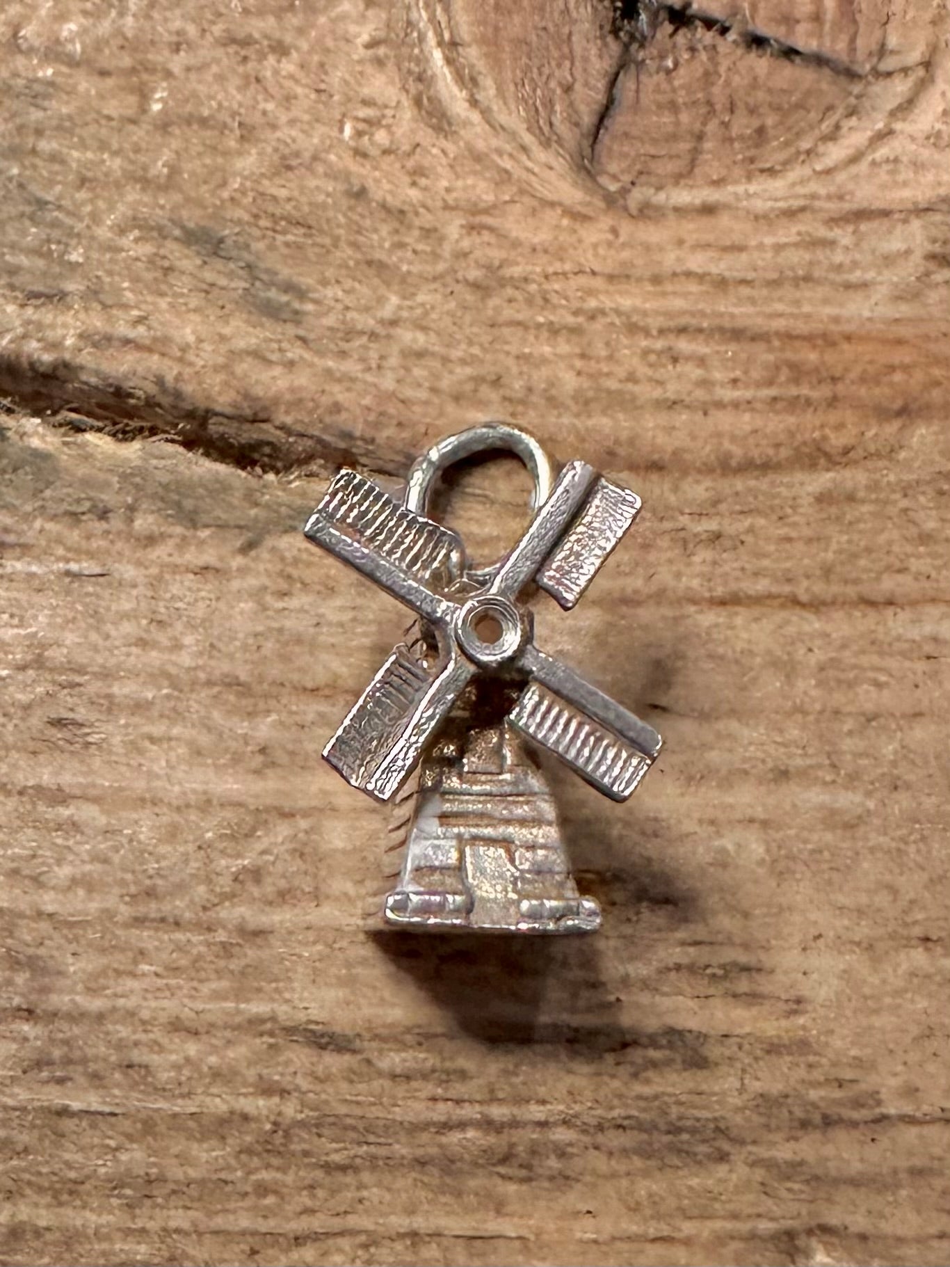 Vintage Articulated Windmill 925 Silver Charm Pendant