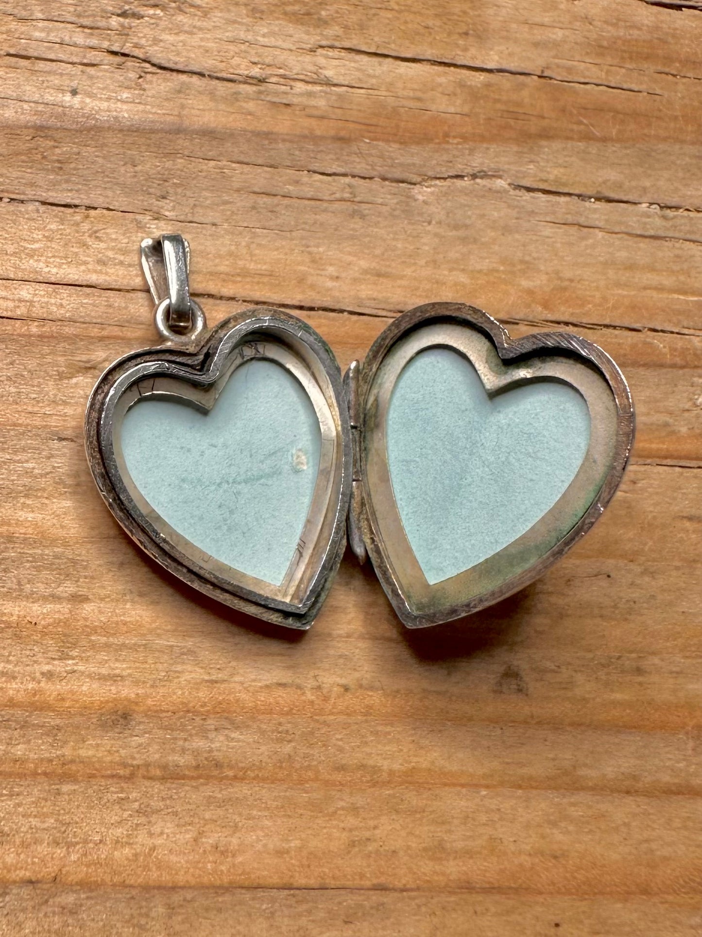 Vintage Engraved Heart Locket 925 Sterling Silver Pendant