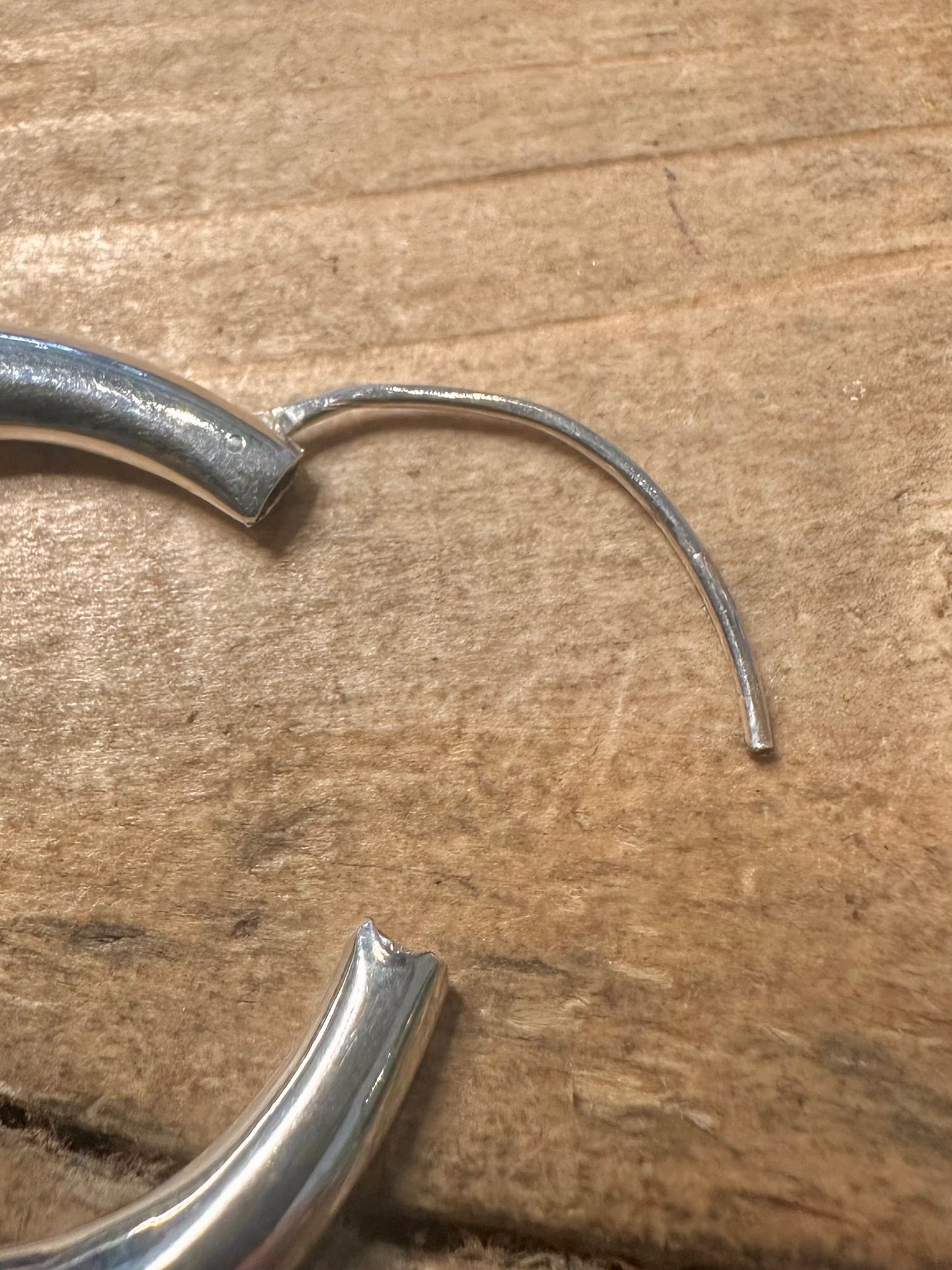Modernist Chunky Hoops 925 Silver Earrings