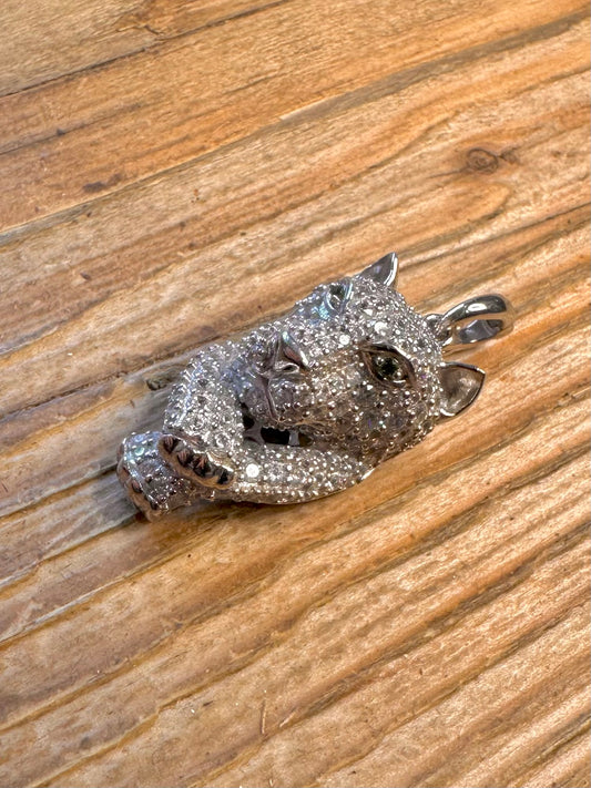 Tova Panther Cubic Zirconia 925 Sterling Silver Pendant