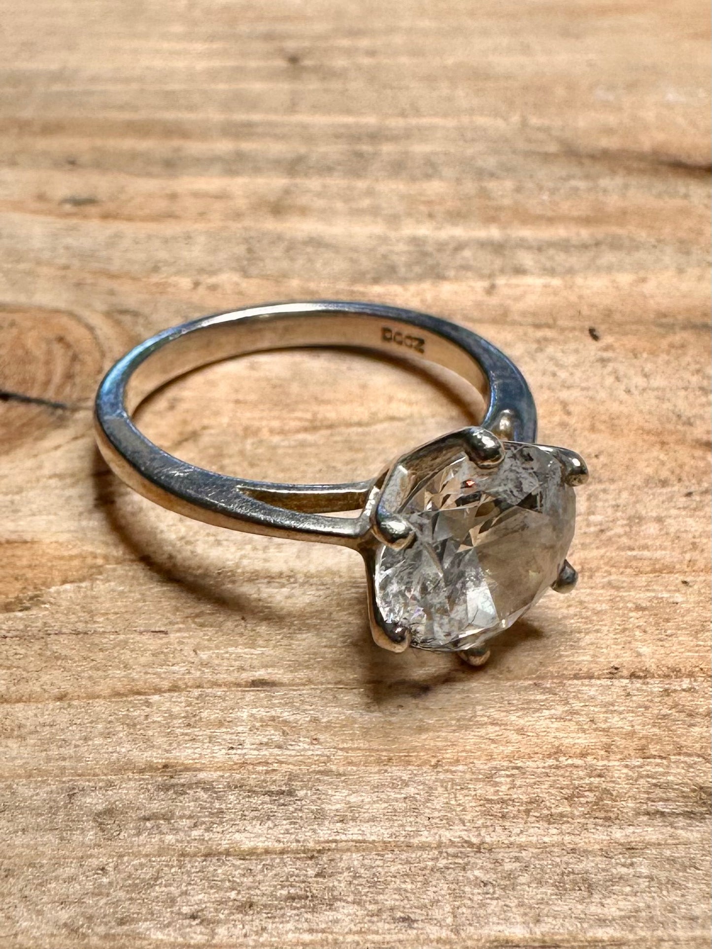 Vintage DQCZ Stone 925 Silver Size Q Ring