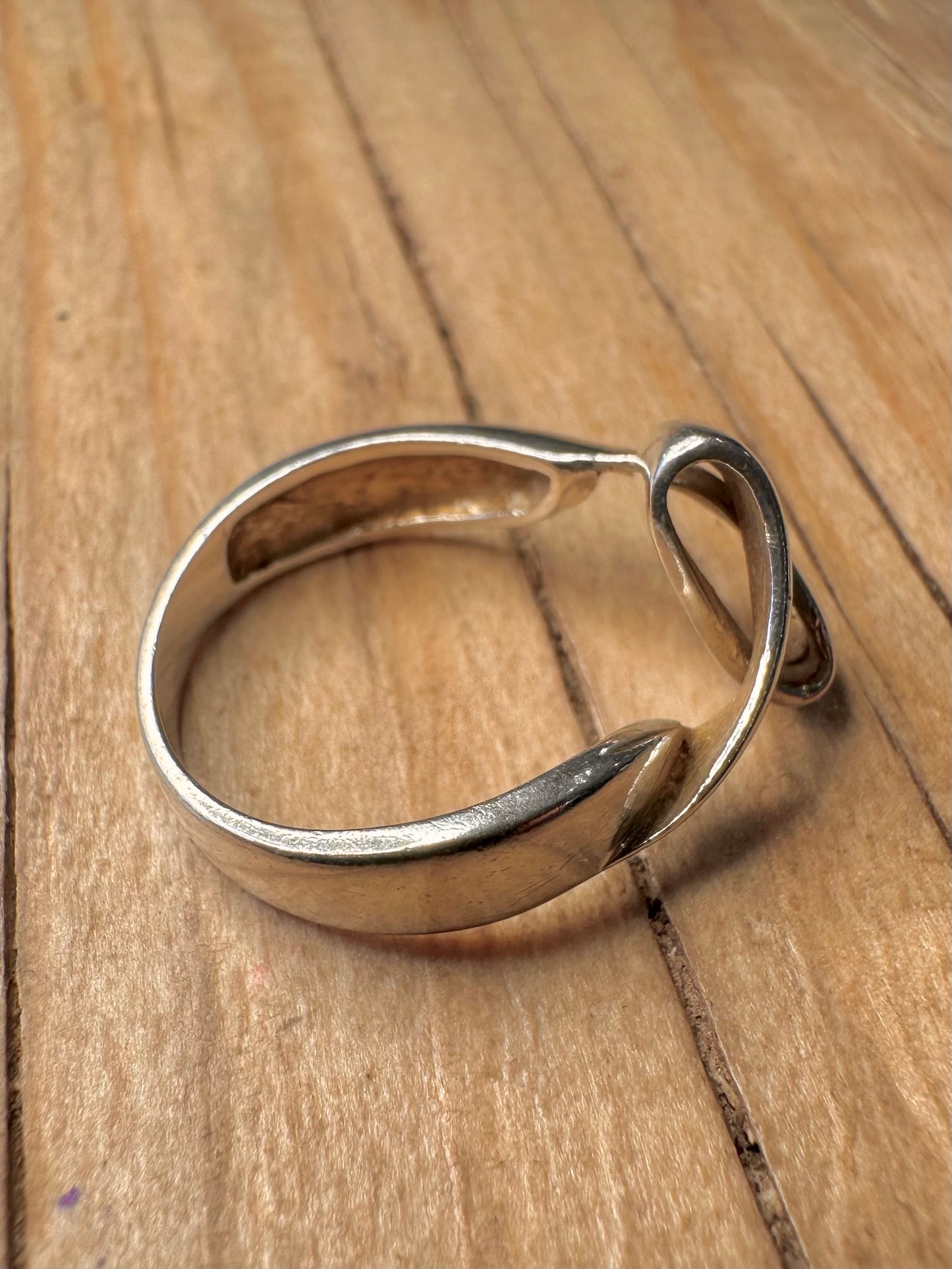 Abstract Twisted 925 Sterling Silver Size N Ring
