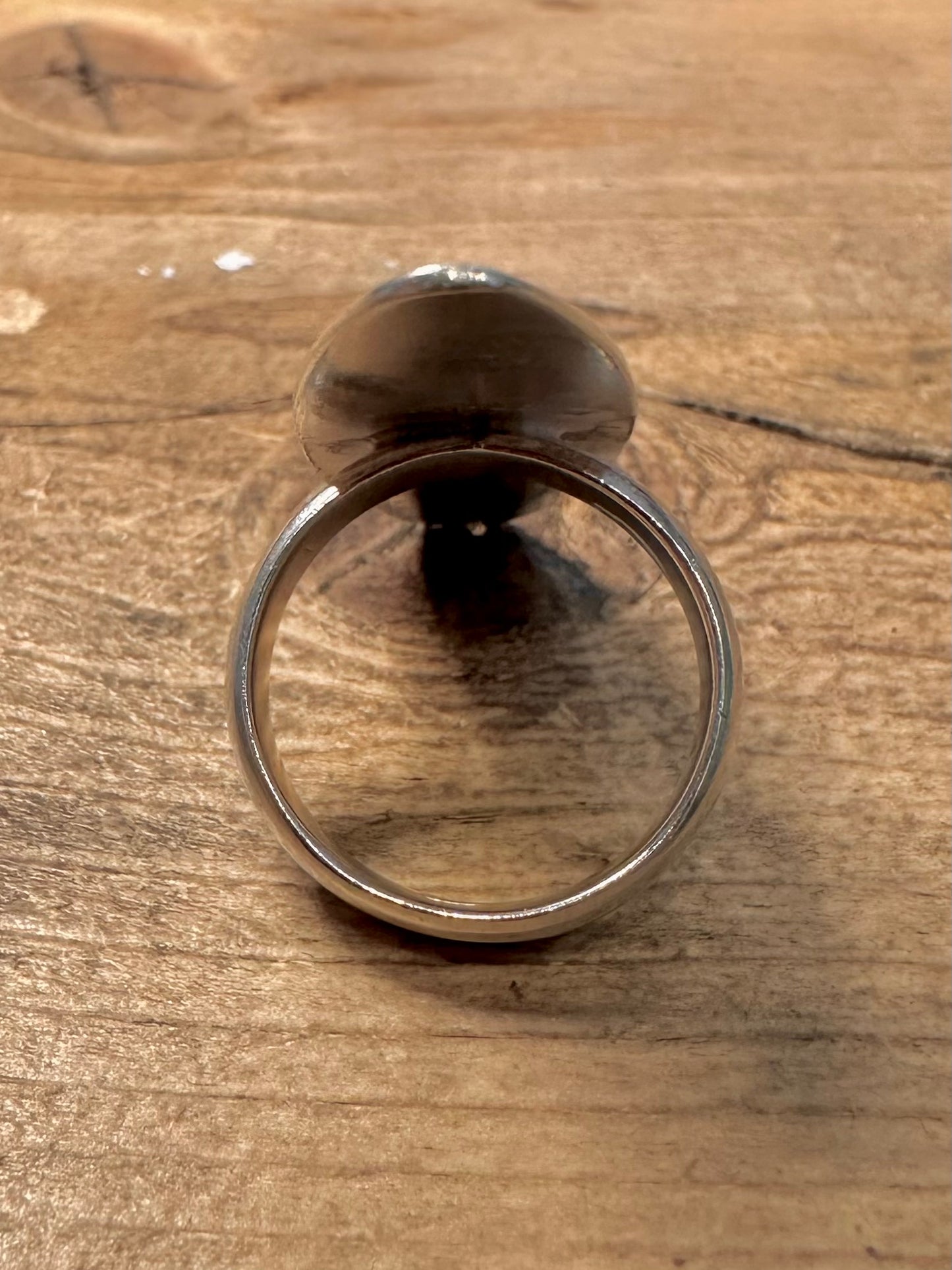 Abstract Long 925 Silver Size O1/2 Ring