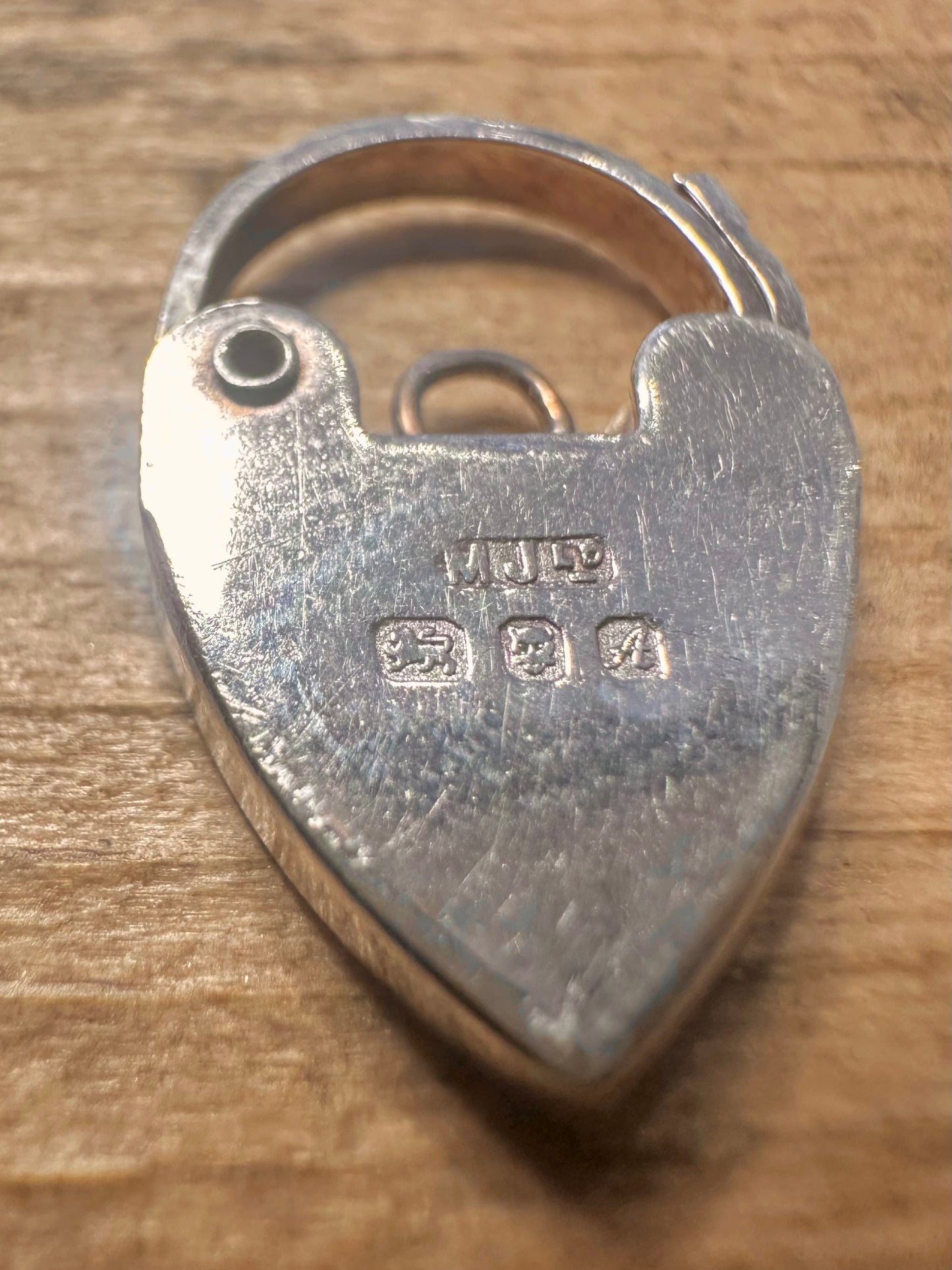 Vintage 1975 Heart Padlock 925 Silver Pendant