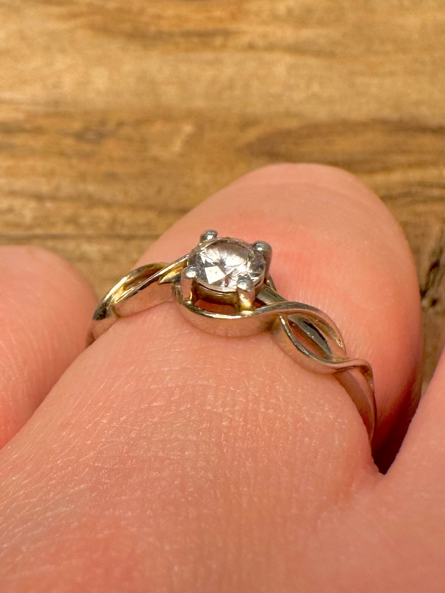 Vintage White CZ 925 Silver Size O1/2 Ring