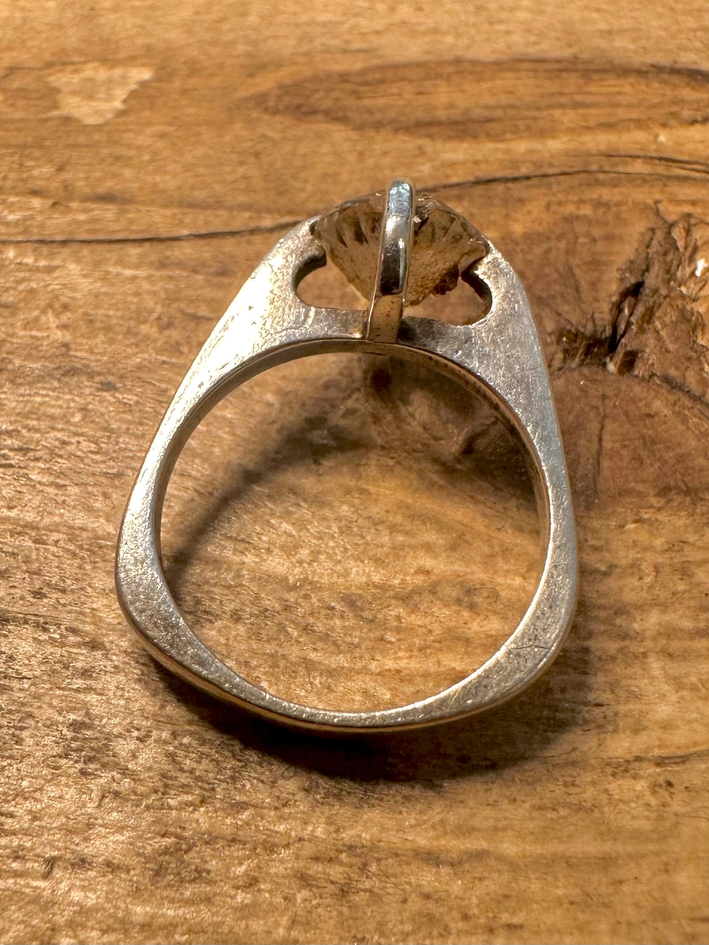Vintage Quarts Claw Clasp European 925 Silver Size L1/2 Ring