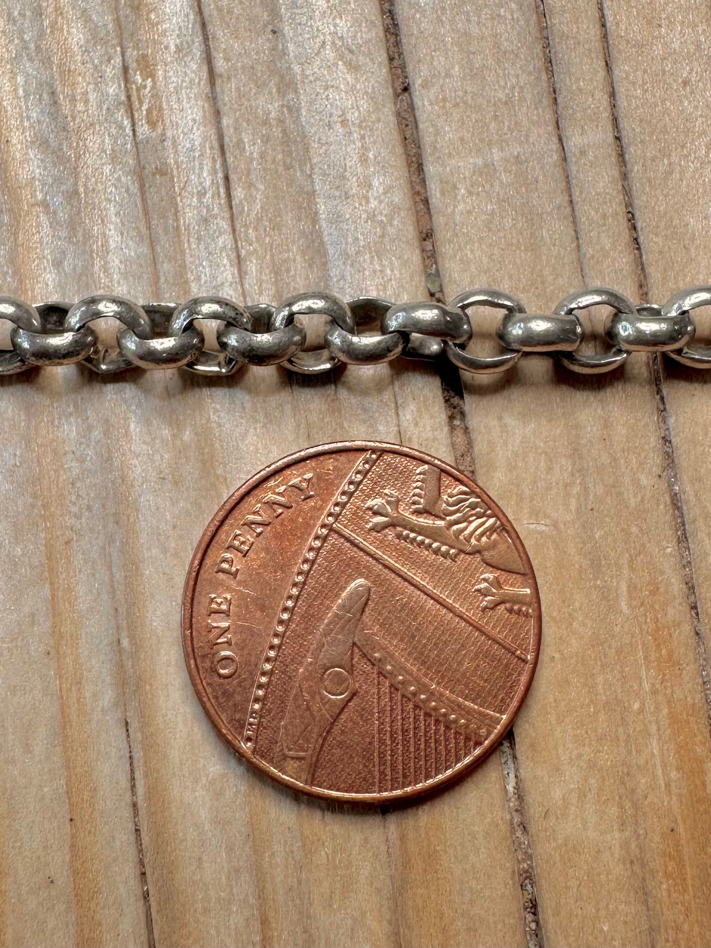 Vintage Belcher Chain 925 Silver 8.1 inch Bracelet