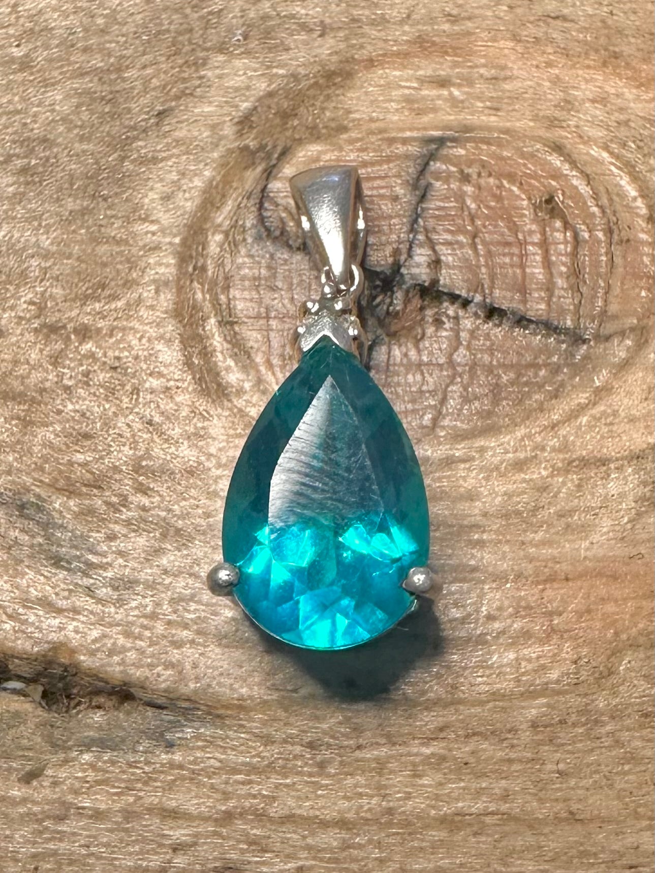 Vintage Blue Topaz 925 Silver Pendant