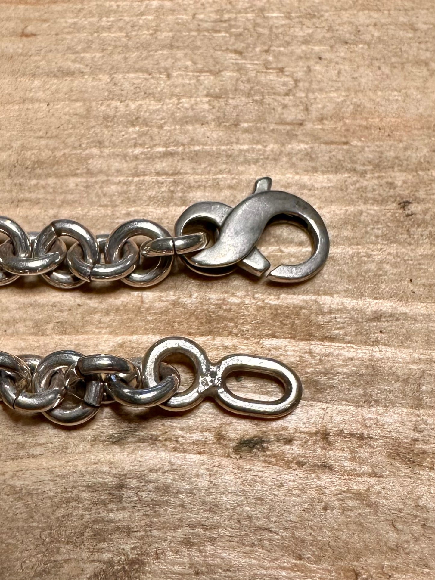 Vintage Chunky Oval Link 925 Silver 19.5 inch Necklace
