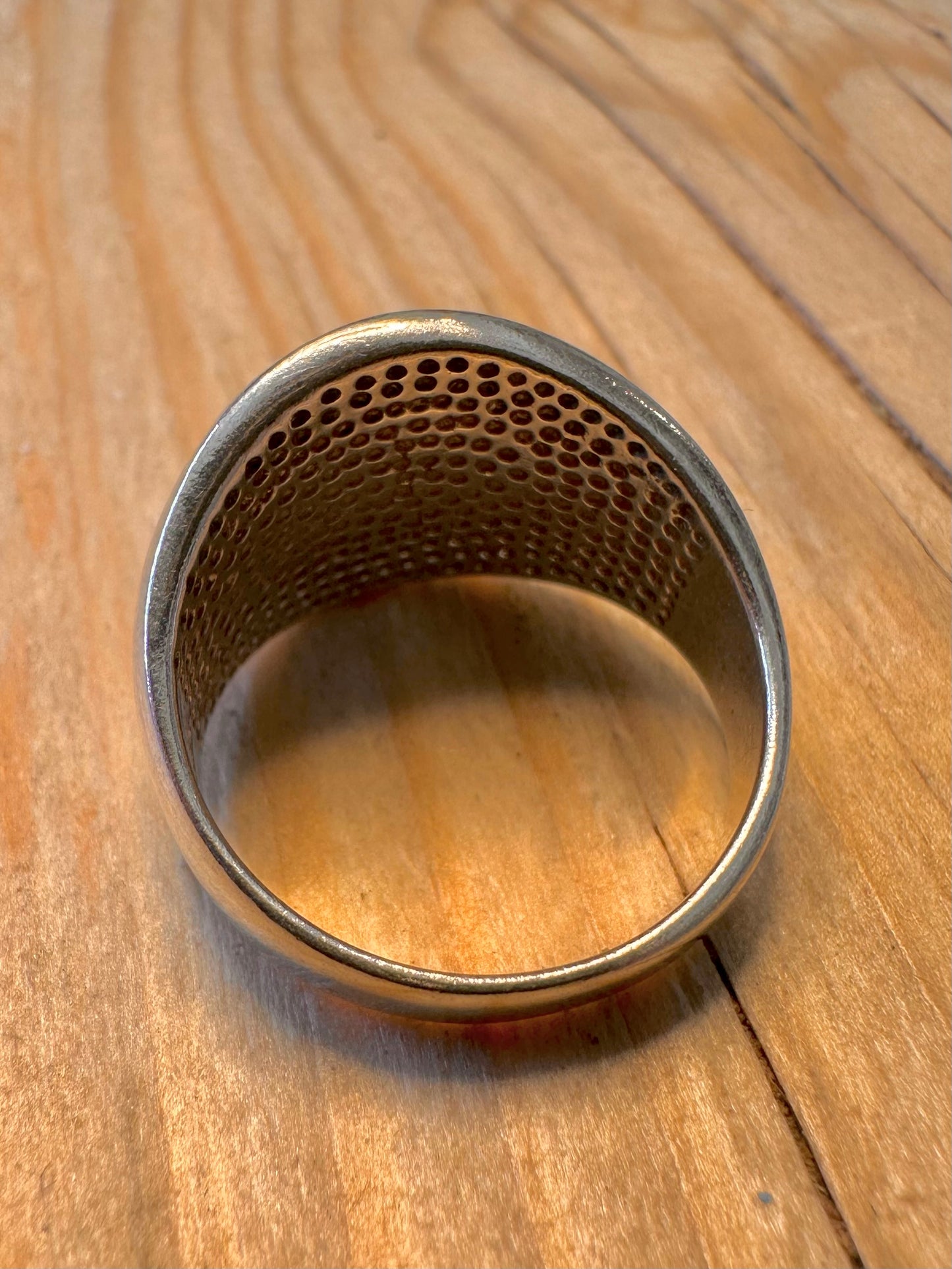 Abstract Carnelian Inlay 925 Silver Size T Ring