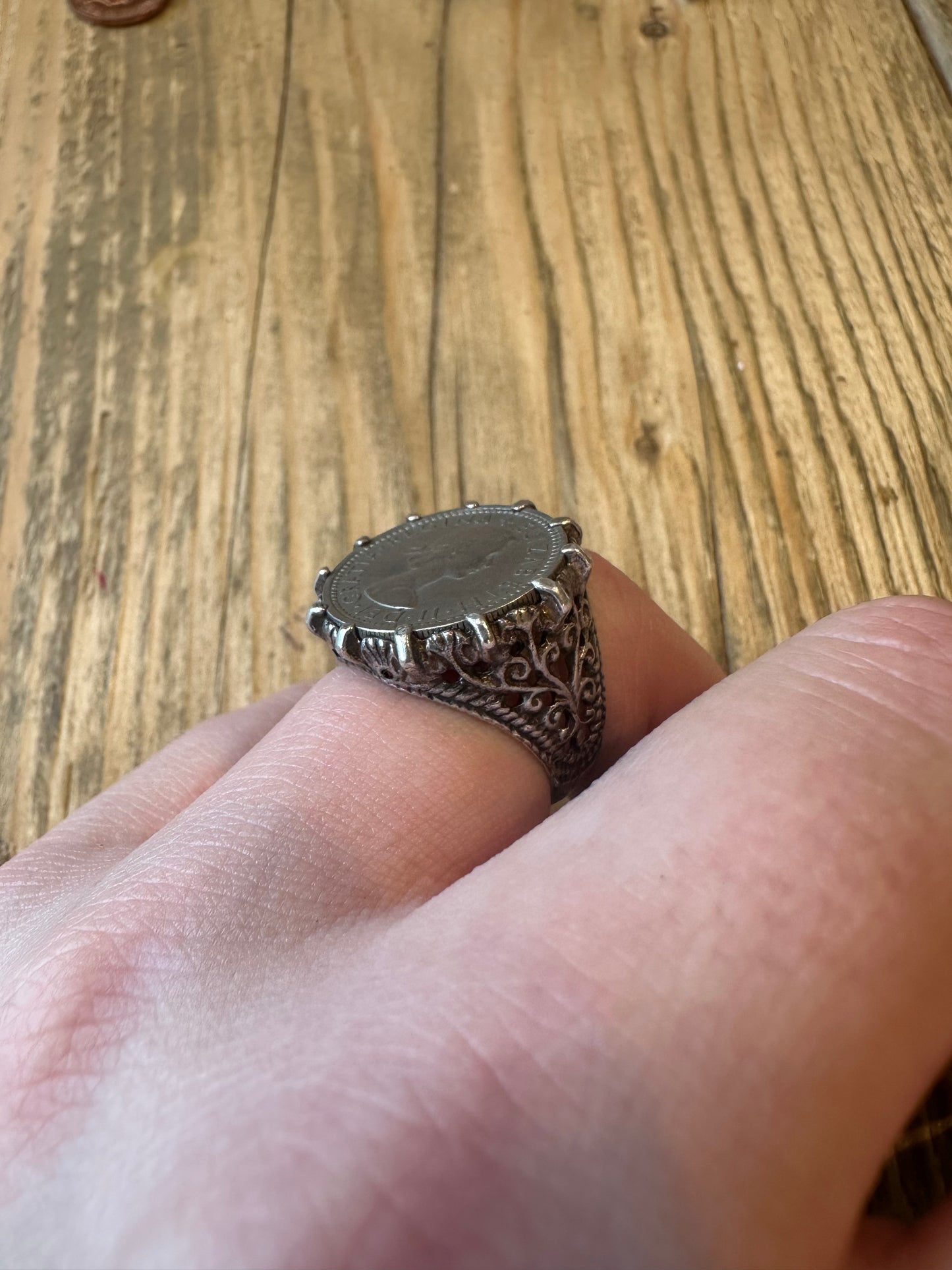 Münze 1958 925er Sterlingsilber Größe P Ring