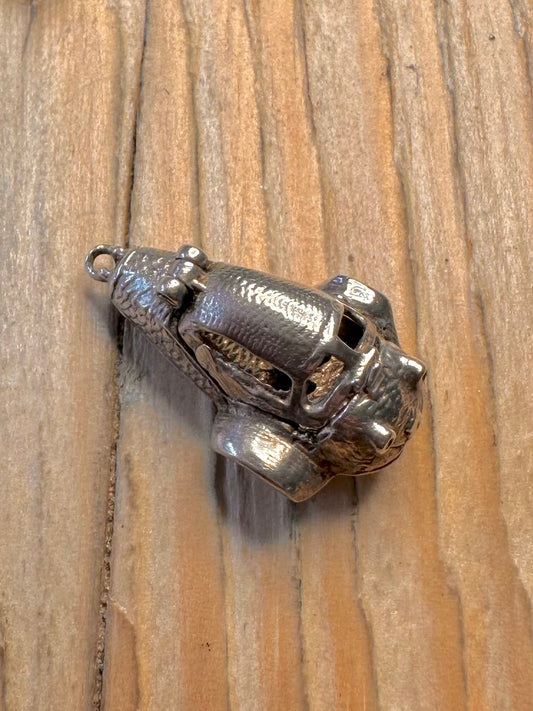 Vintage Rare Messerschmitt Bubble Car Opens 925 Sterling Silver Charm Pendant