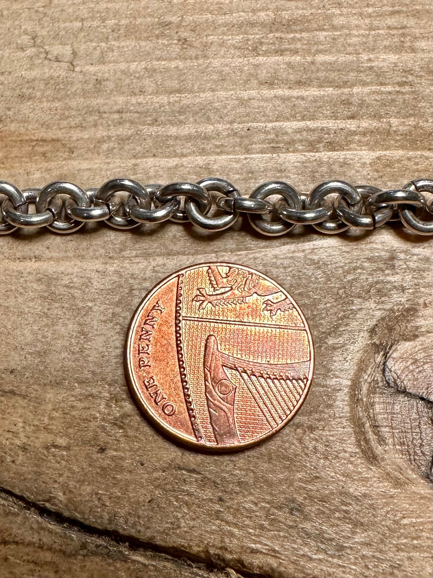 Vintage Chunky Oval Link 925 Silver 19.5 inch Necklace