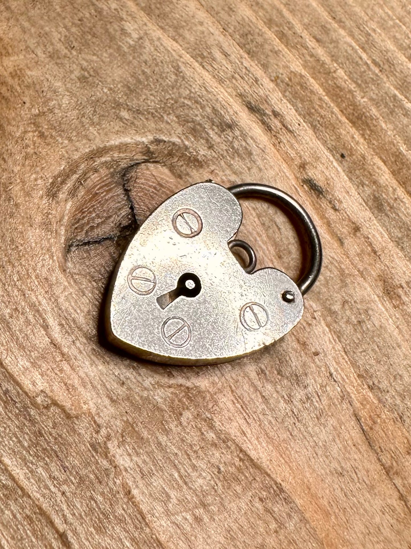 Vintage Large 1975 Heart Padlock 925 Silver Pendant